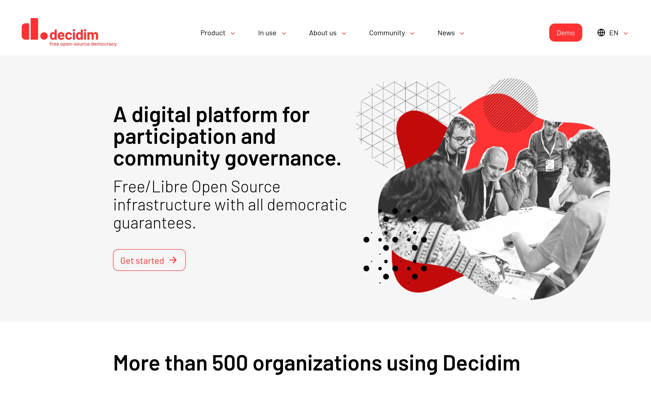 Decidim homepage