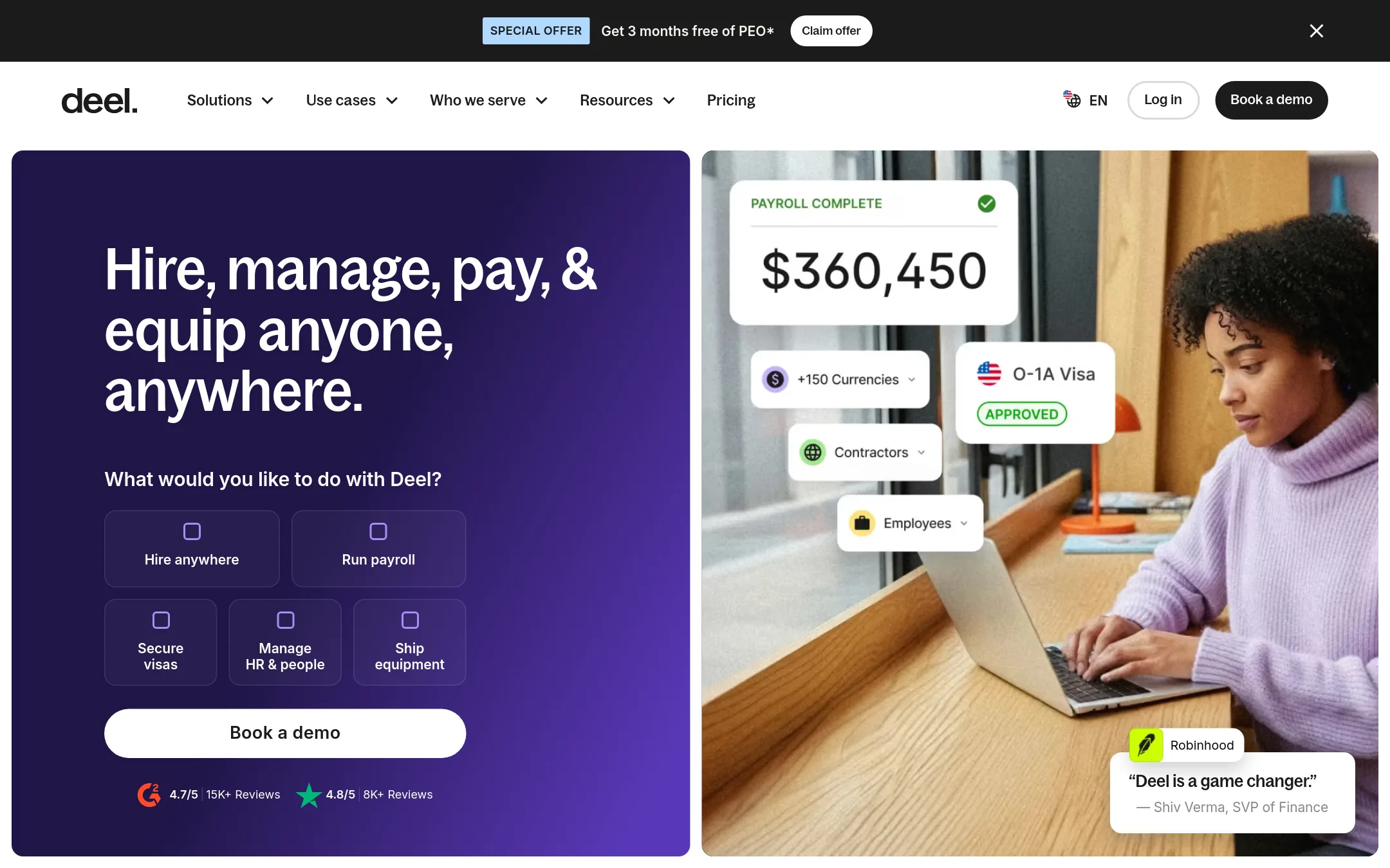 Deel homepage