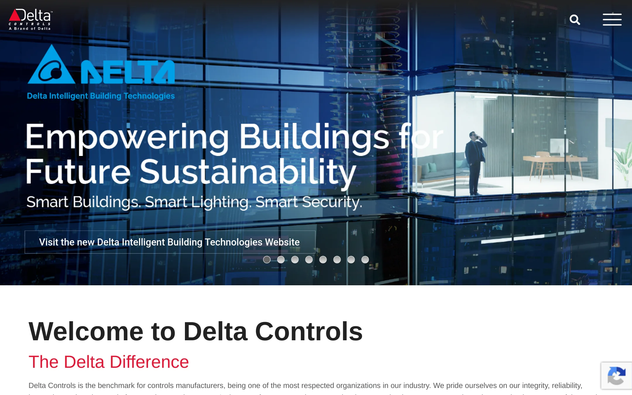 Delta Controls homepage