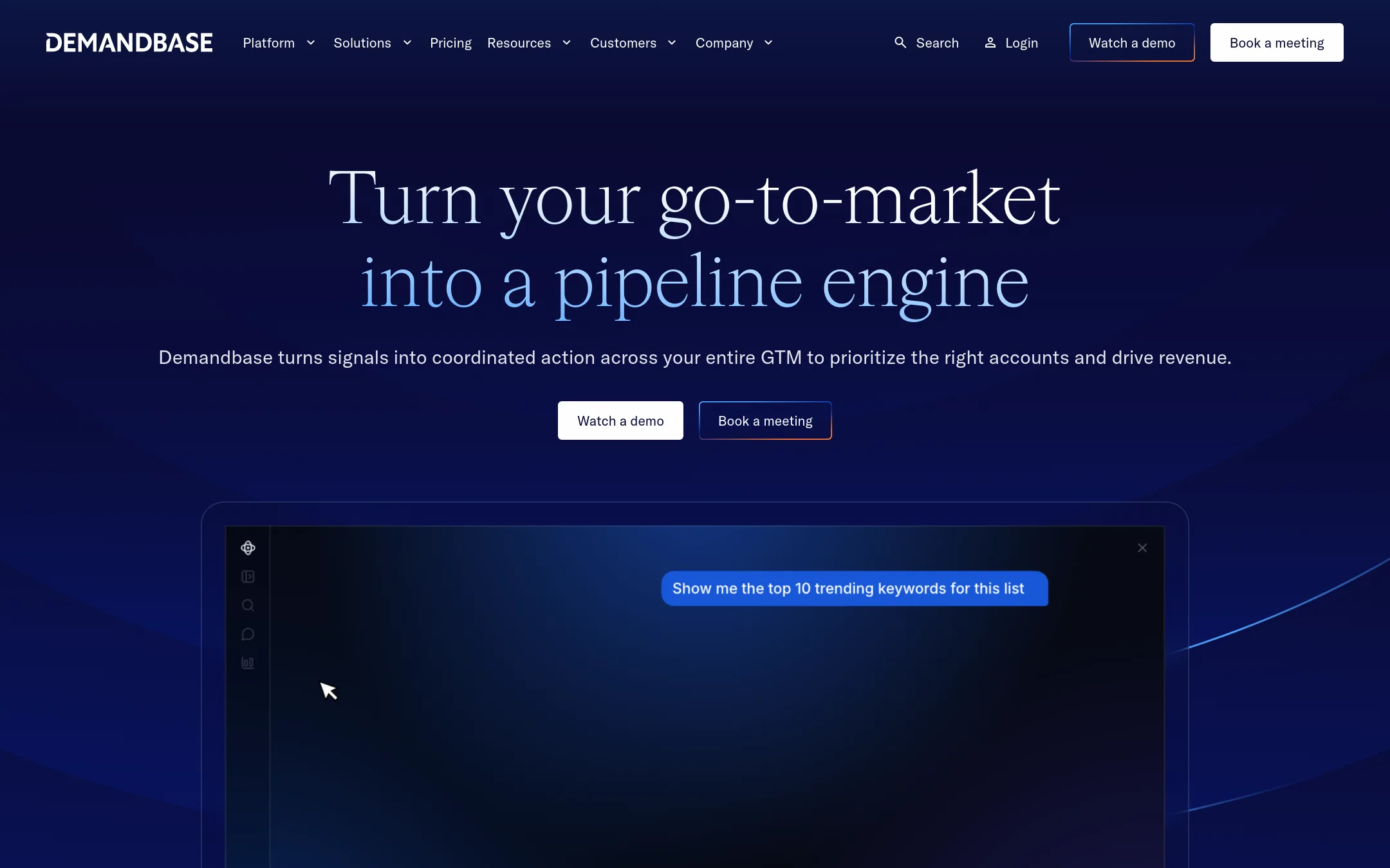Demandbase homepage