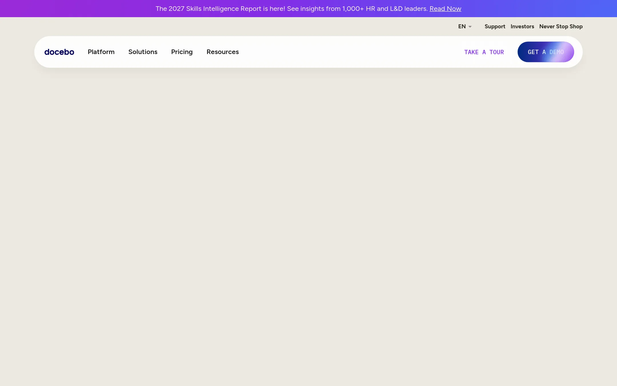 Docebo homepage