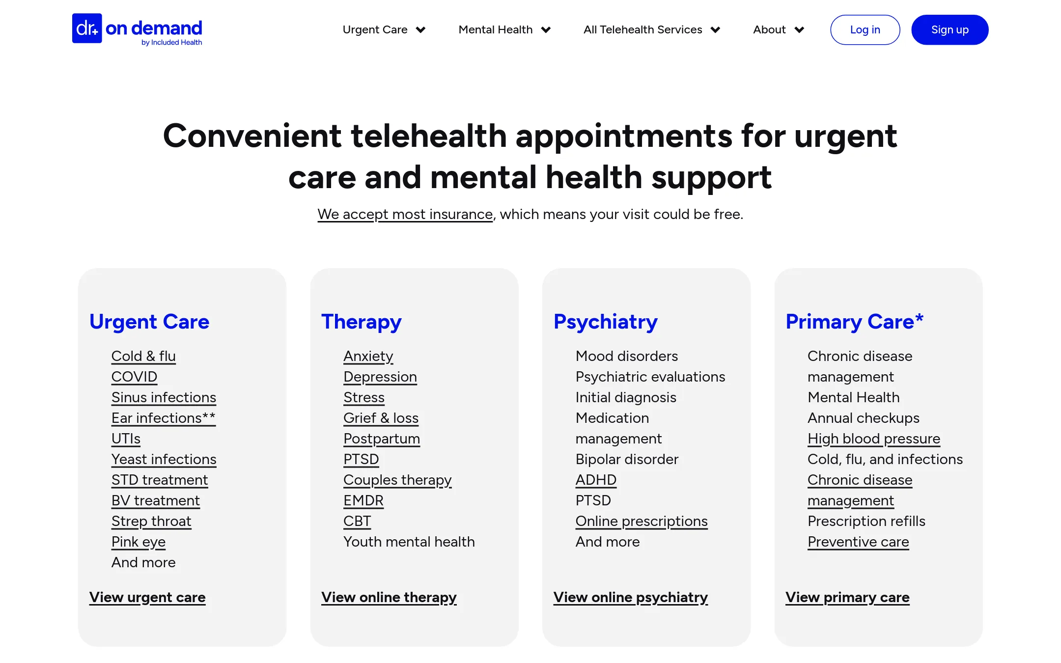 Doctor on Demand homepage