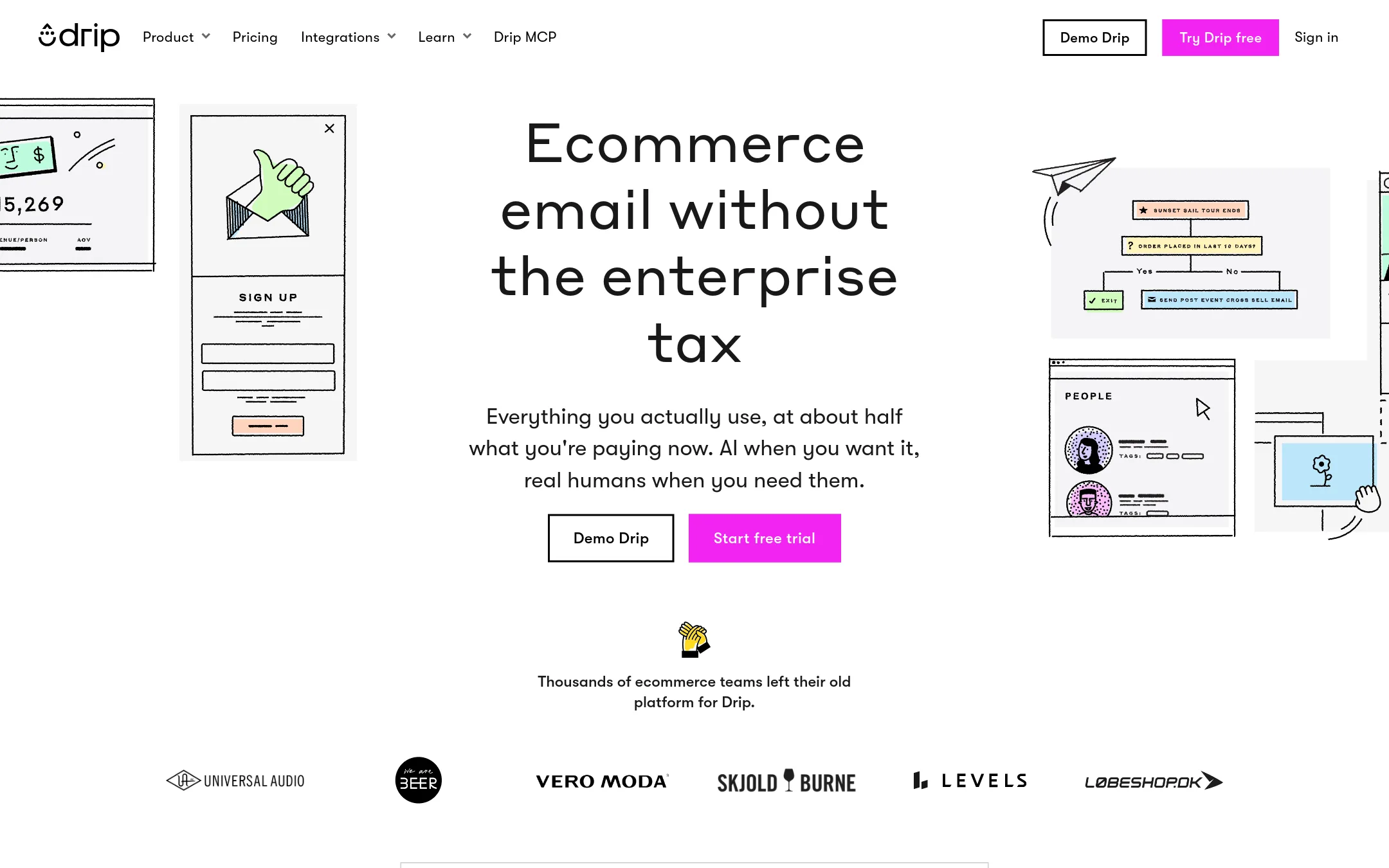 Drip homepage