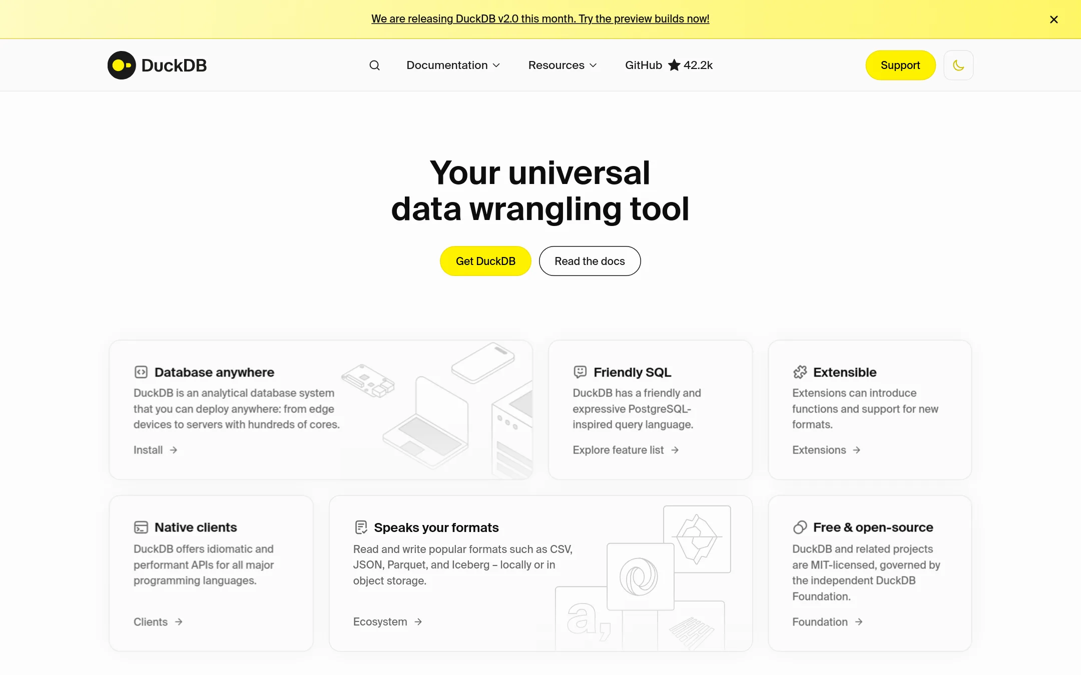 DuckDB homepage