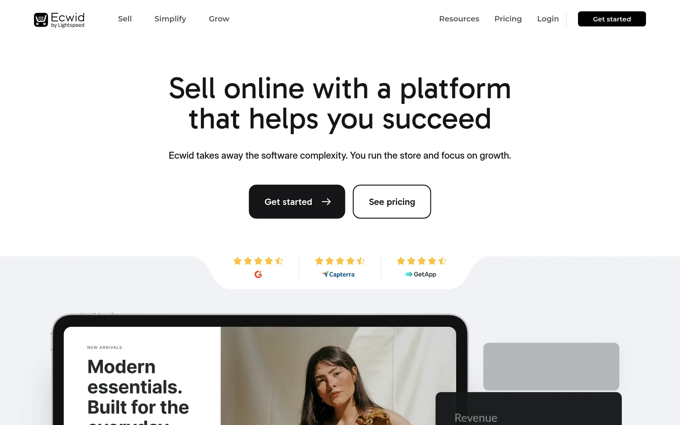 Ecwid homepage