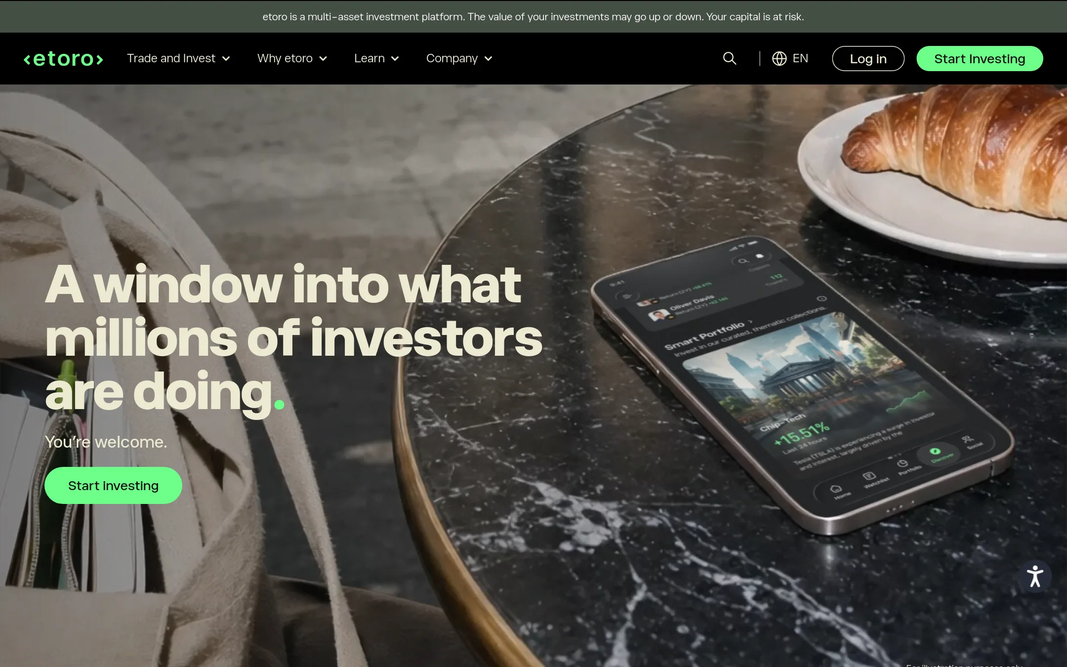eToro homepage