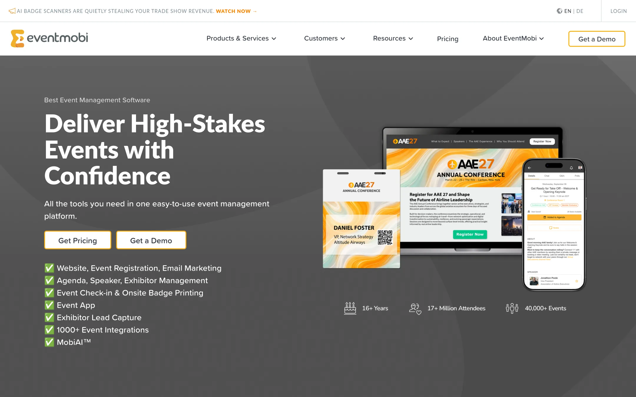 EventMobi homepage