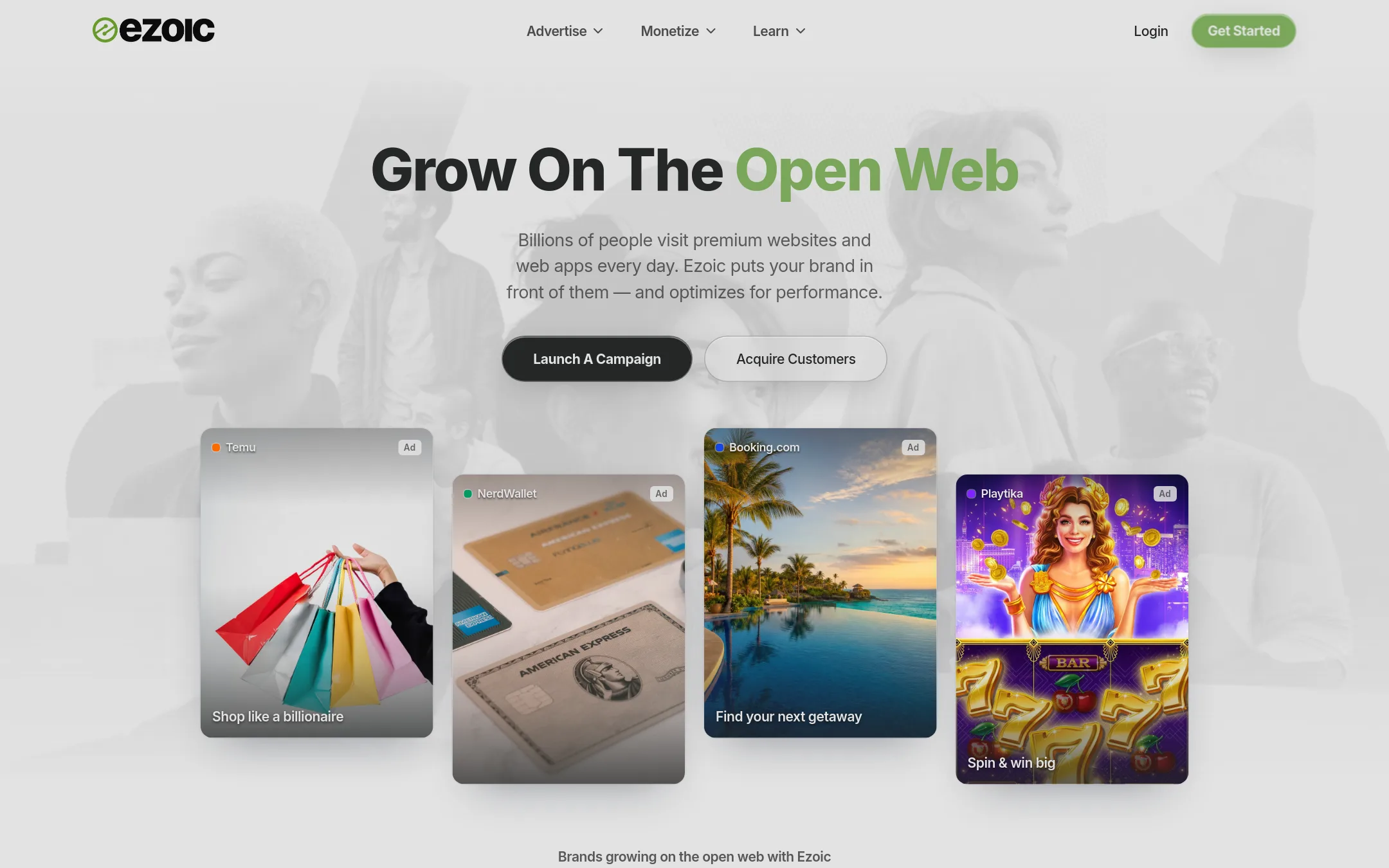 Ezoic homepage
