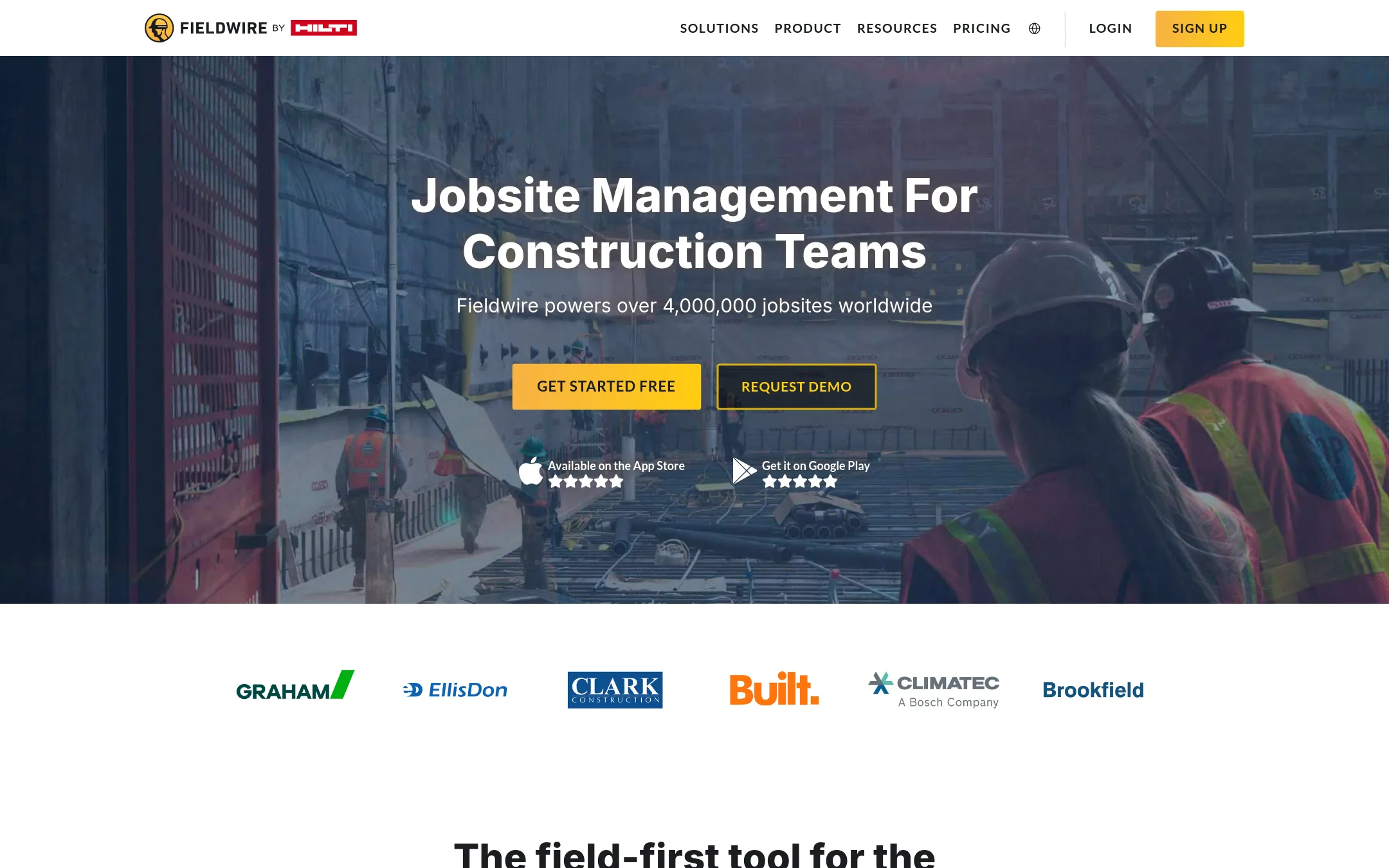 Fieldwire homepage