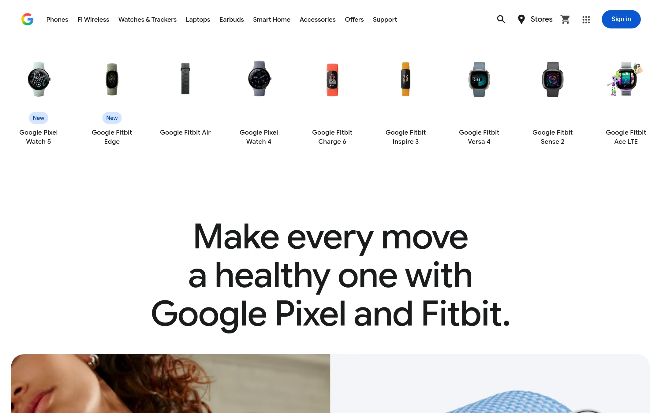 Fitbit homepage