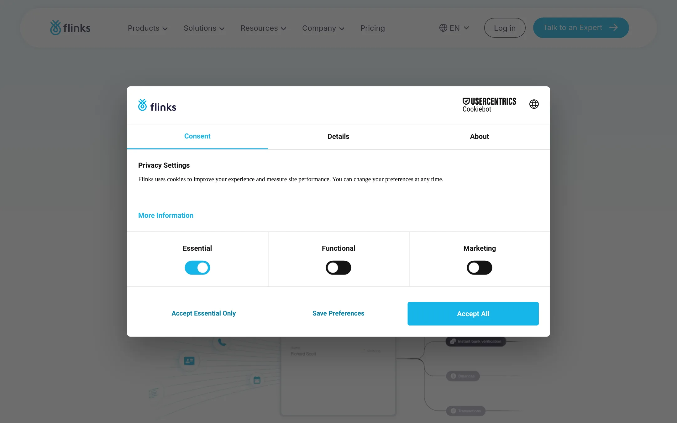 Flinks homepage