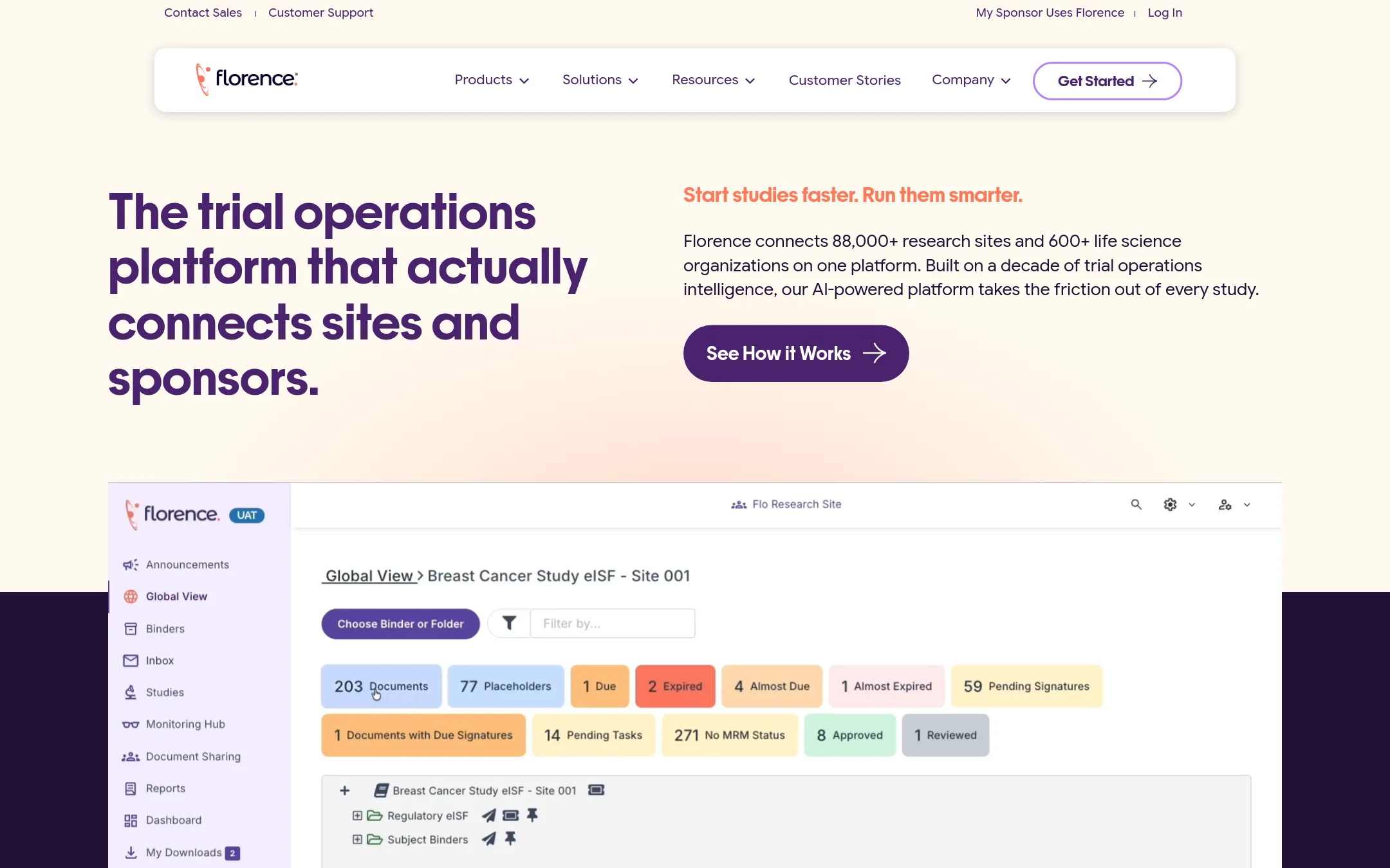 Florence Healthcare homepage