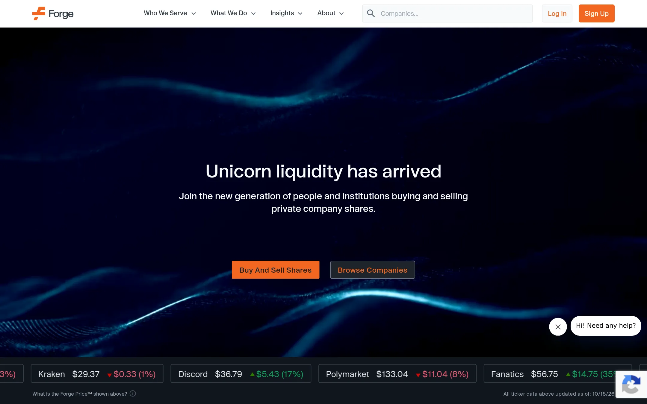 Forge Global homepage