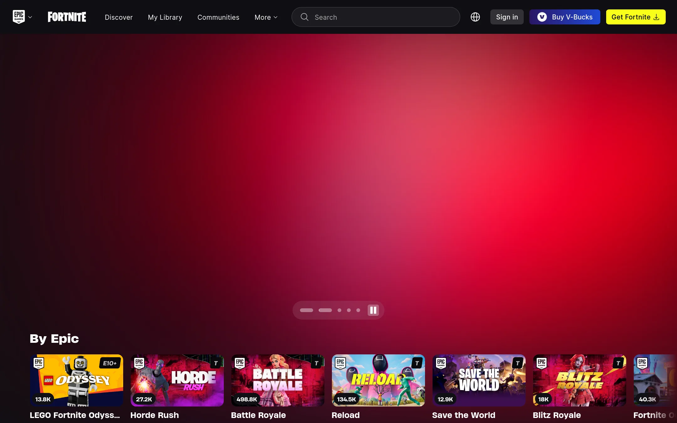 Fortnite Creative homepage