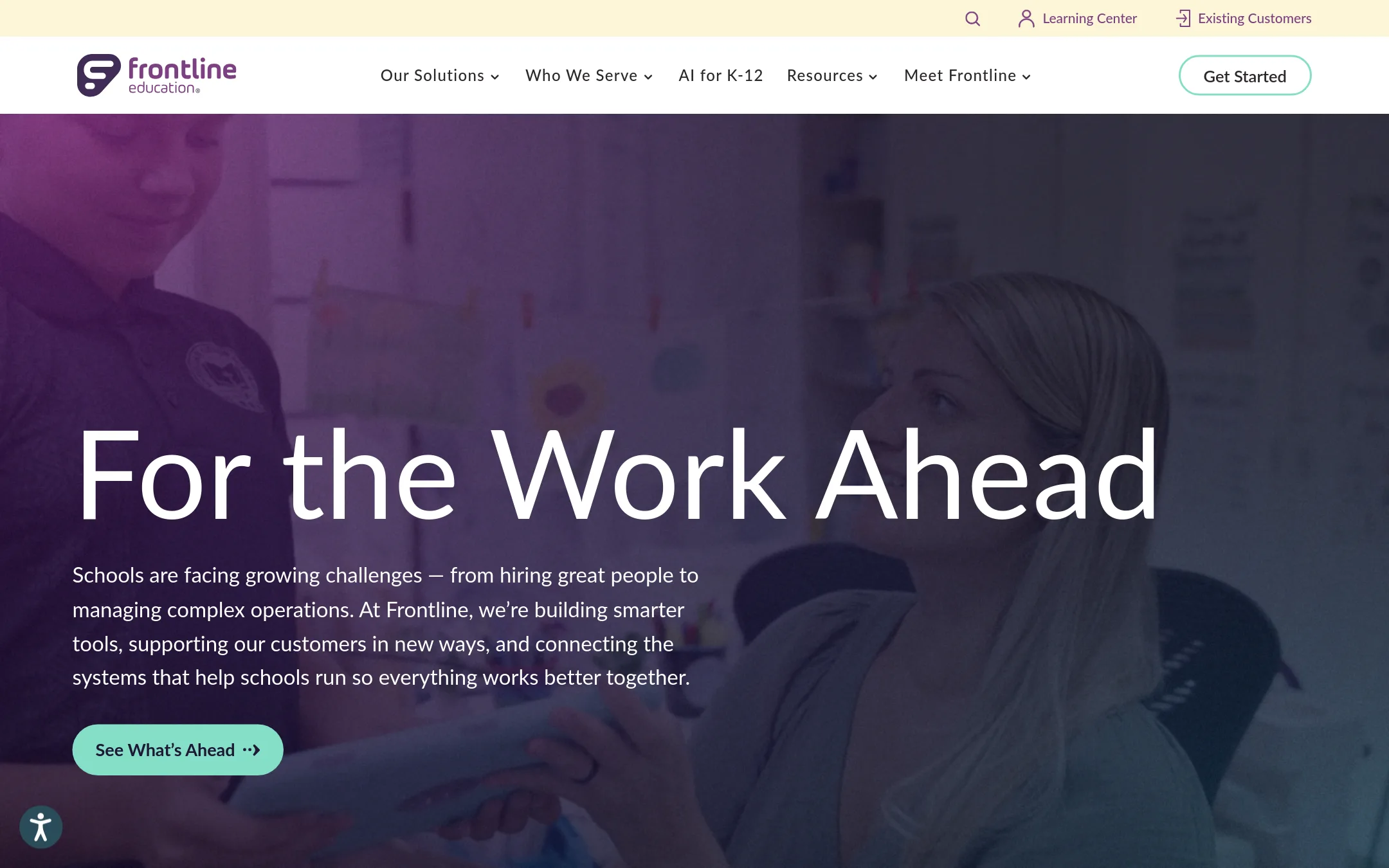 Frontline Education homepage