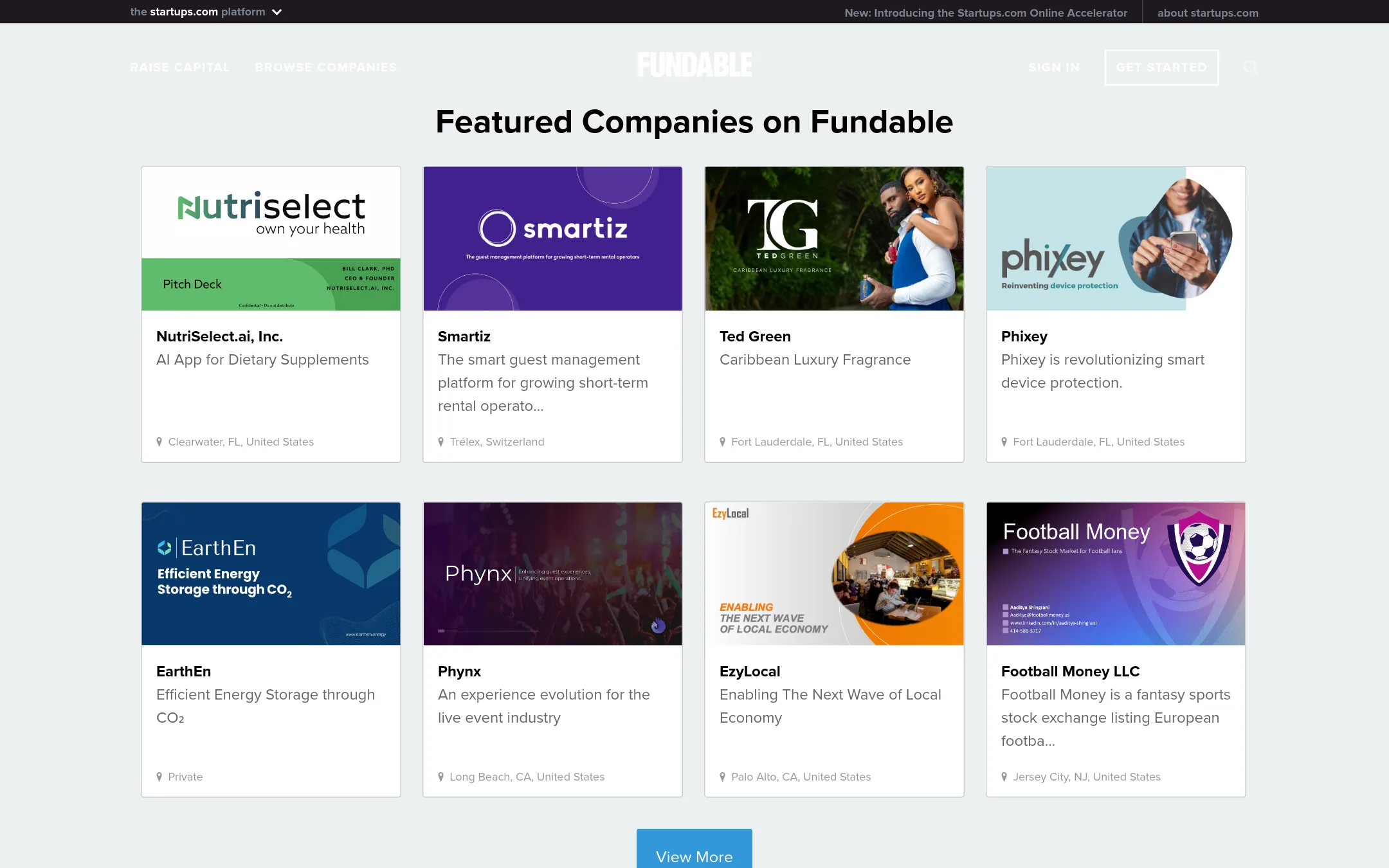 Fundable homepage