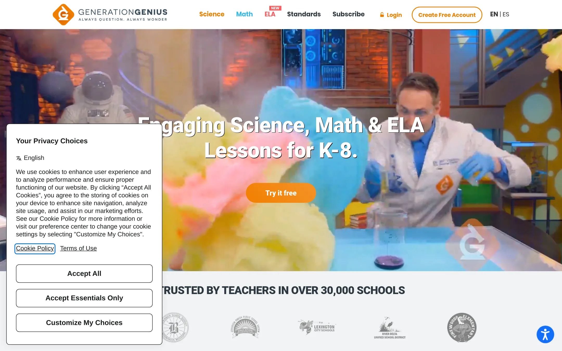 Generation Genius homepage