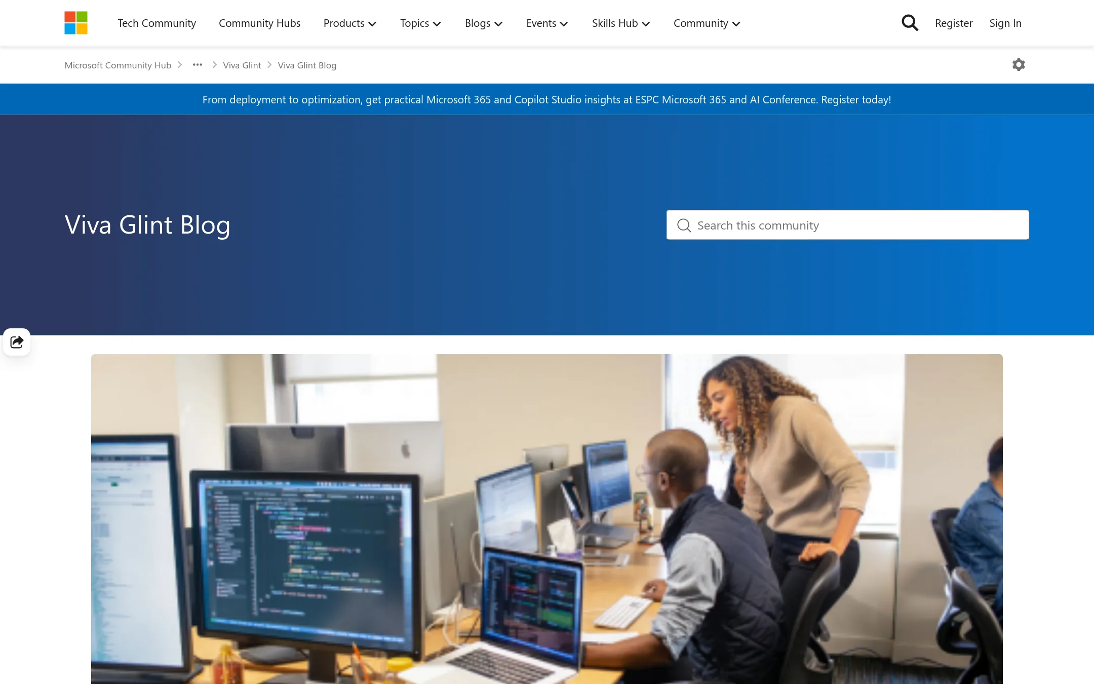 Glint homepage