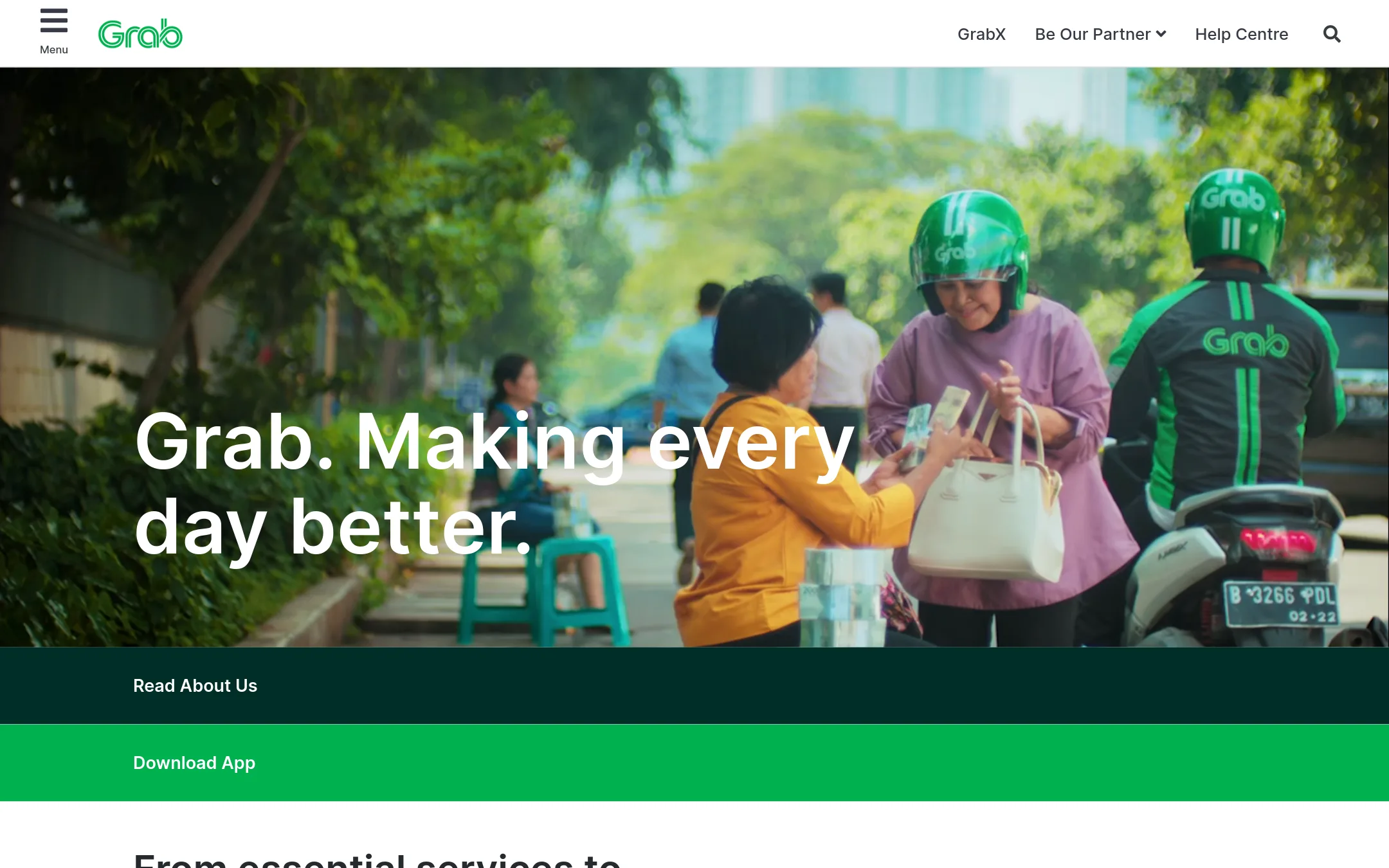 Grab homepage