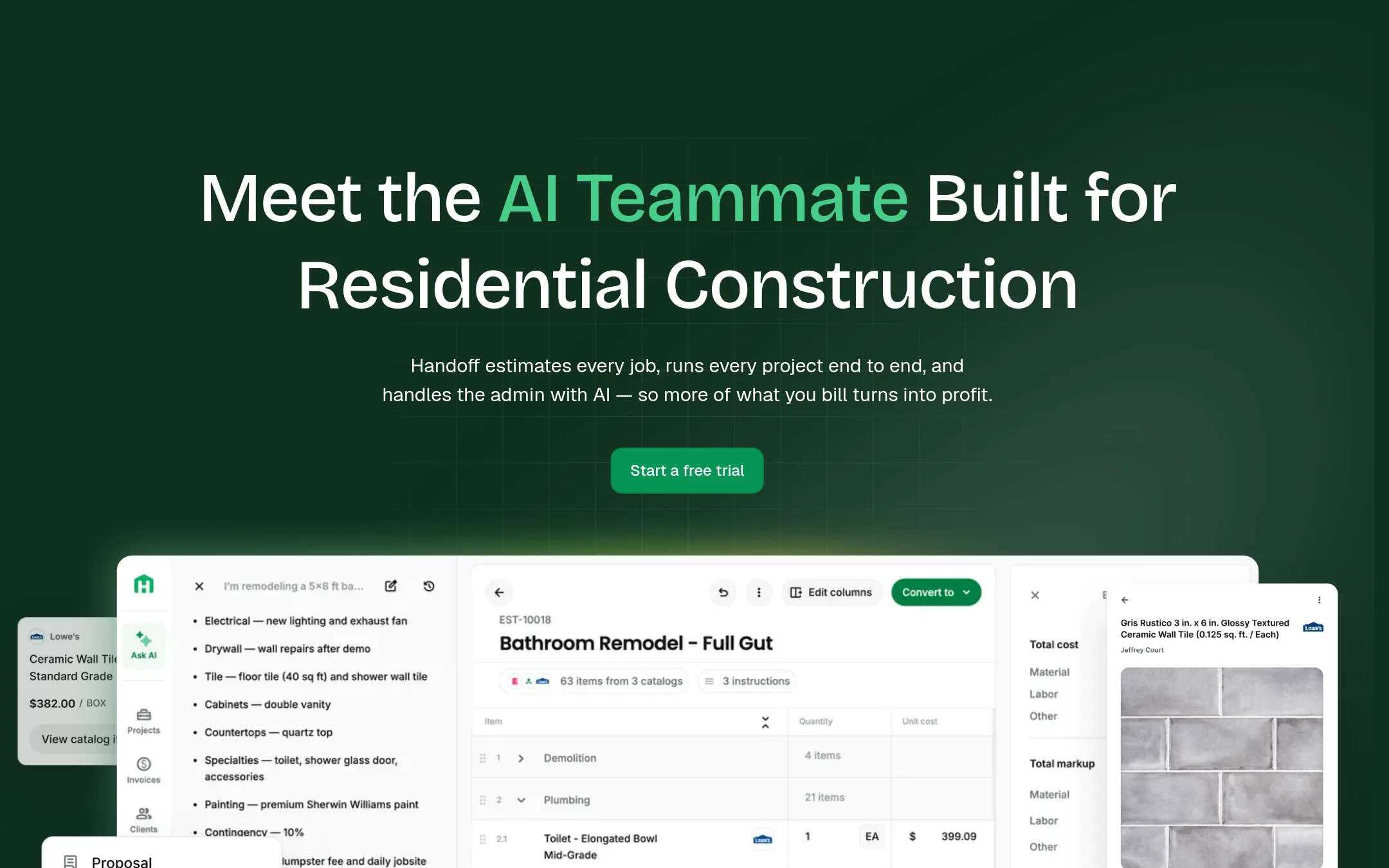 Handoff homepage