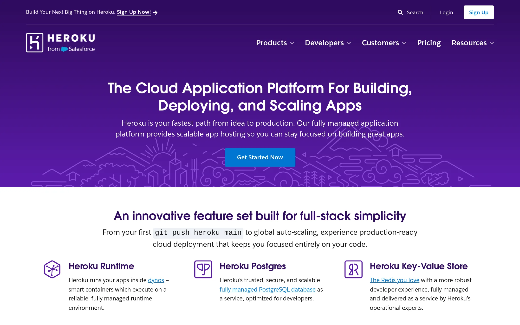 Heroku homepage