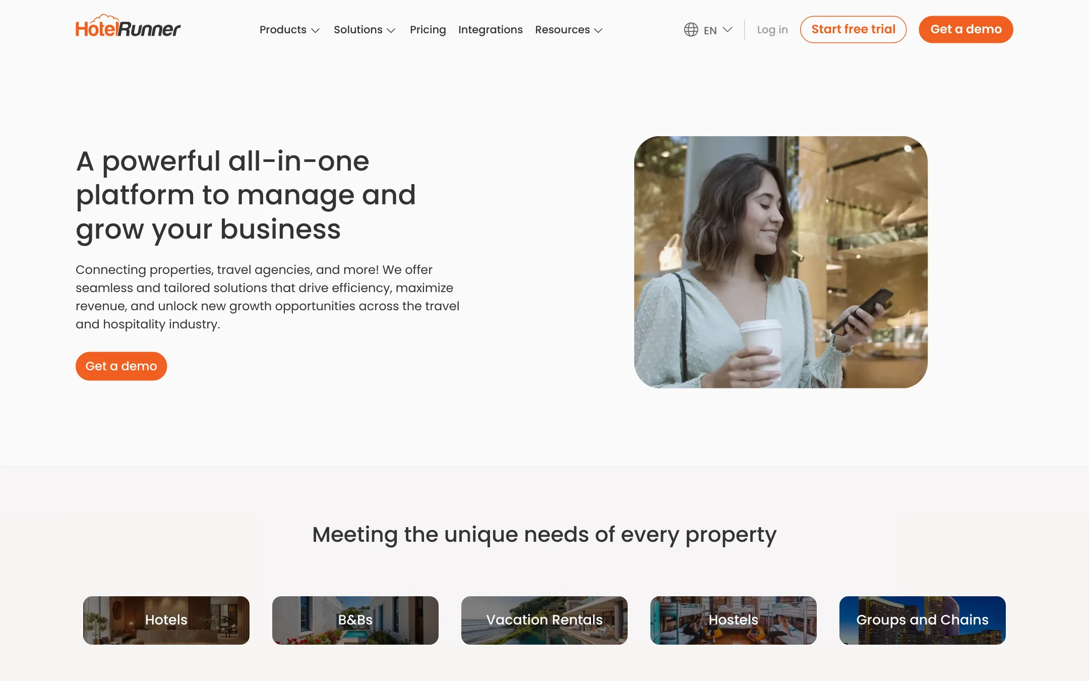 HotelRunner homepage