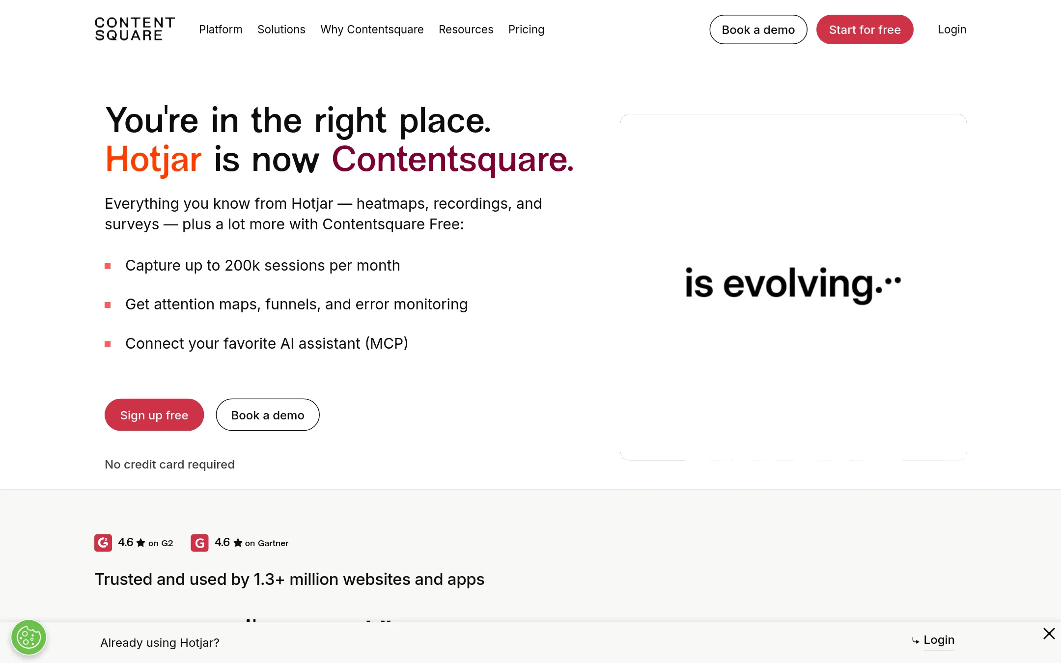 Hotjar homepage