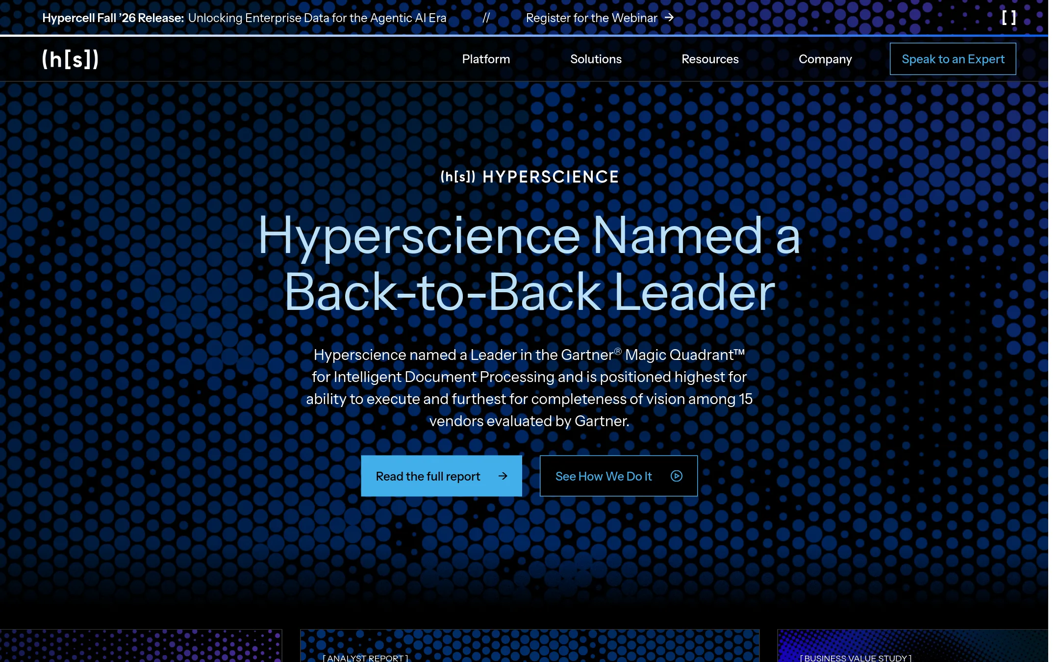 Hyperscience homepage