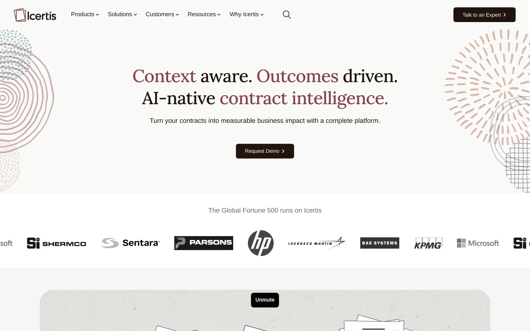 Icertis homepage
