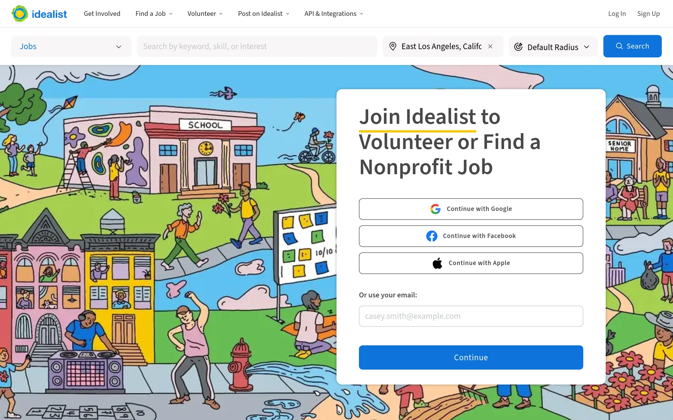 Idealist.org homepage