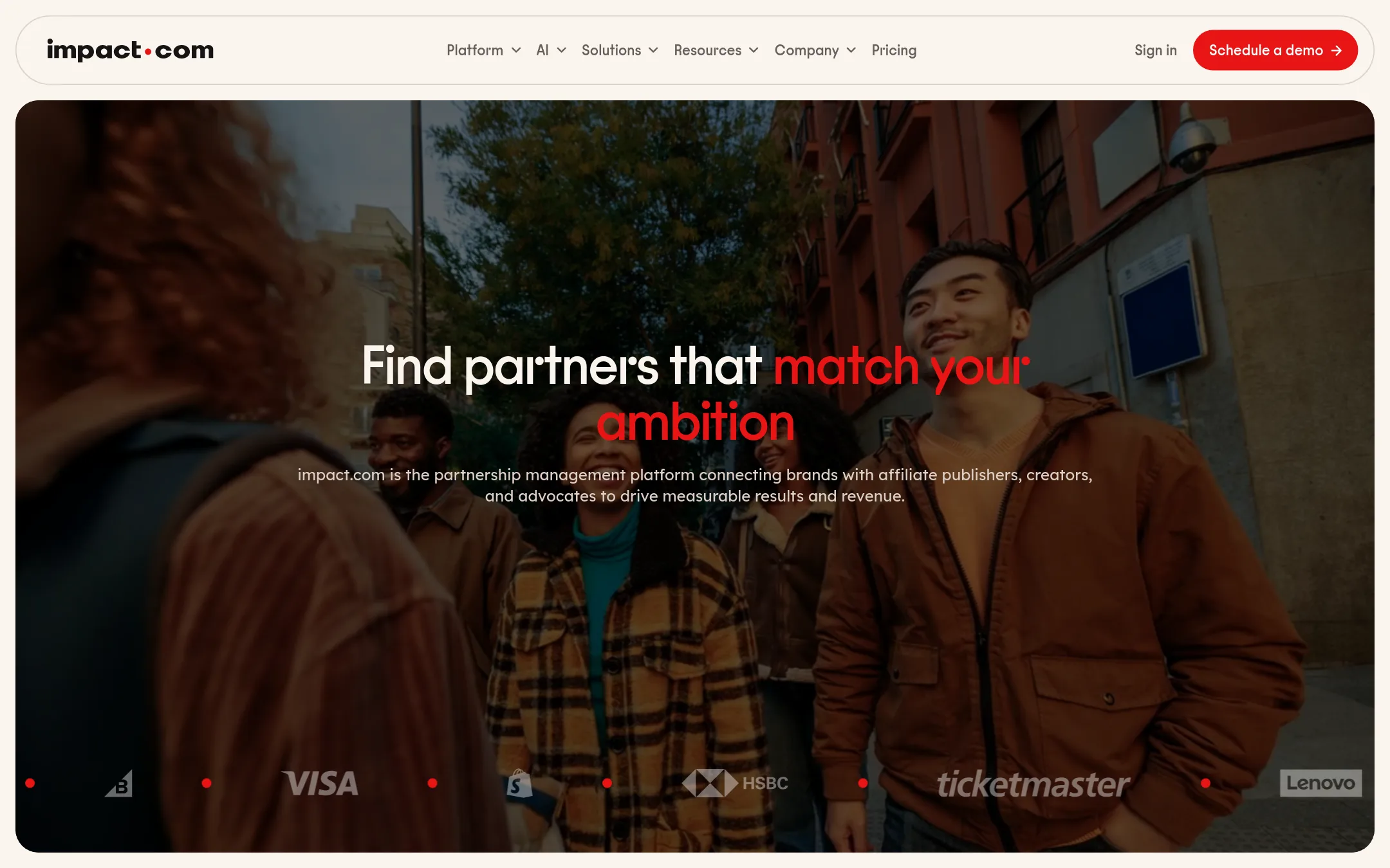 impact.com homepage