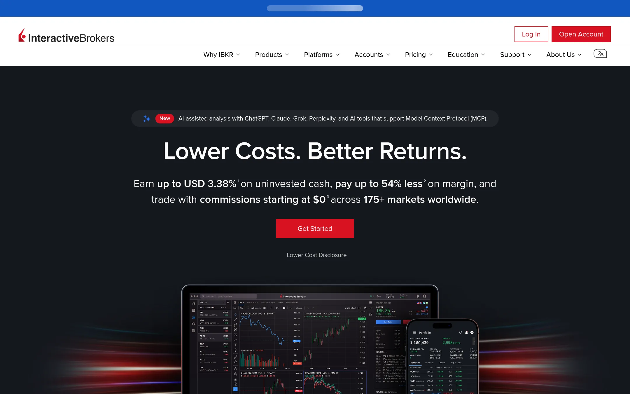 Interactive Brokers homepage