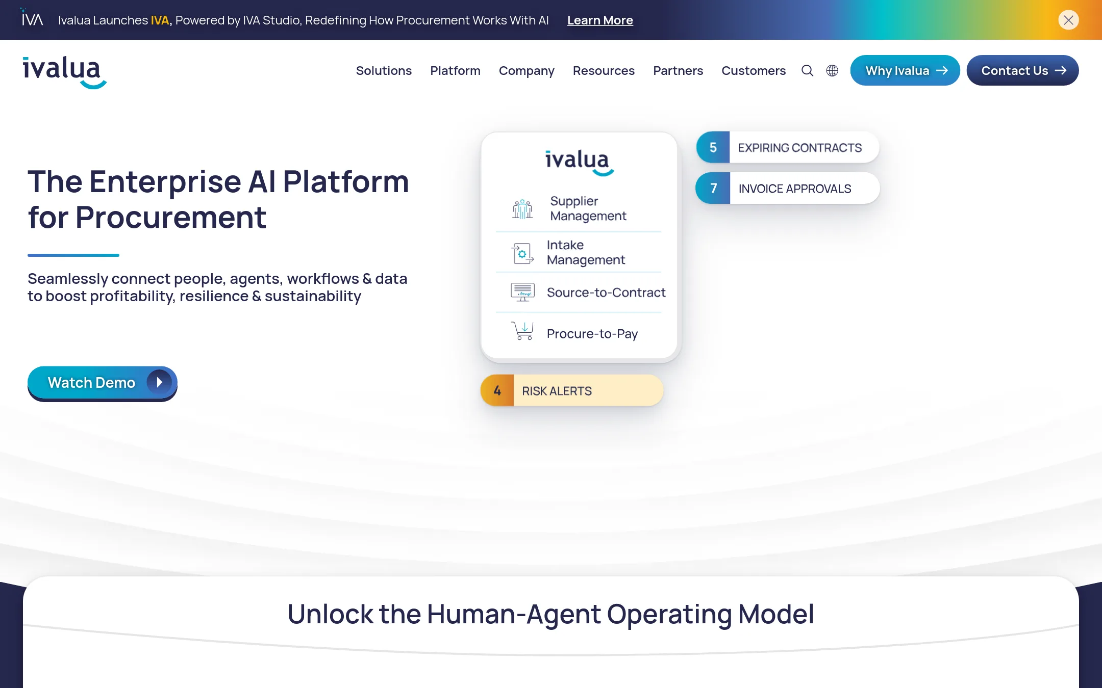 Ivalua homepage