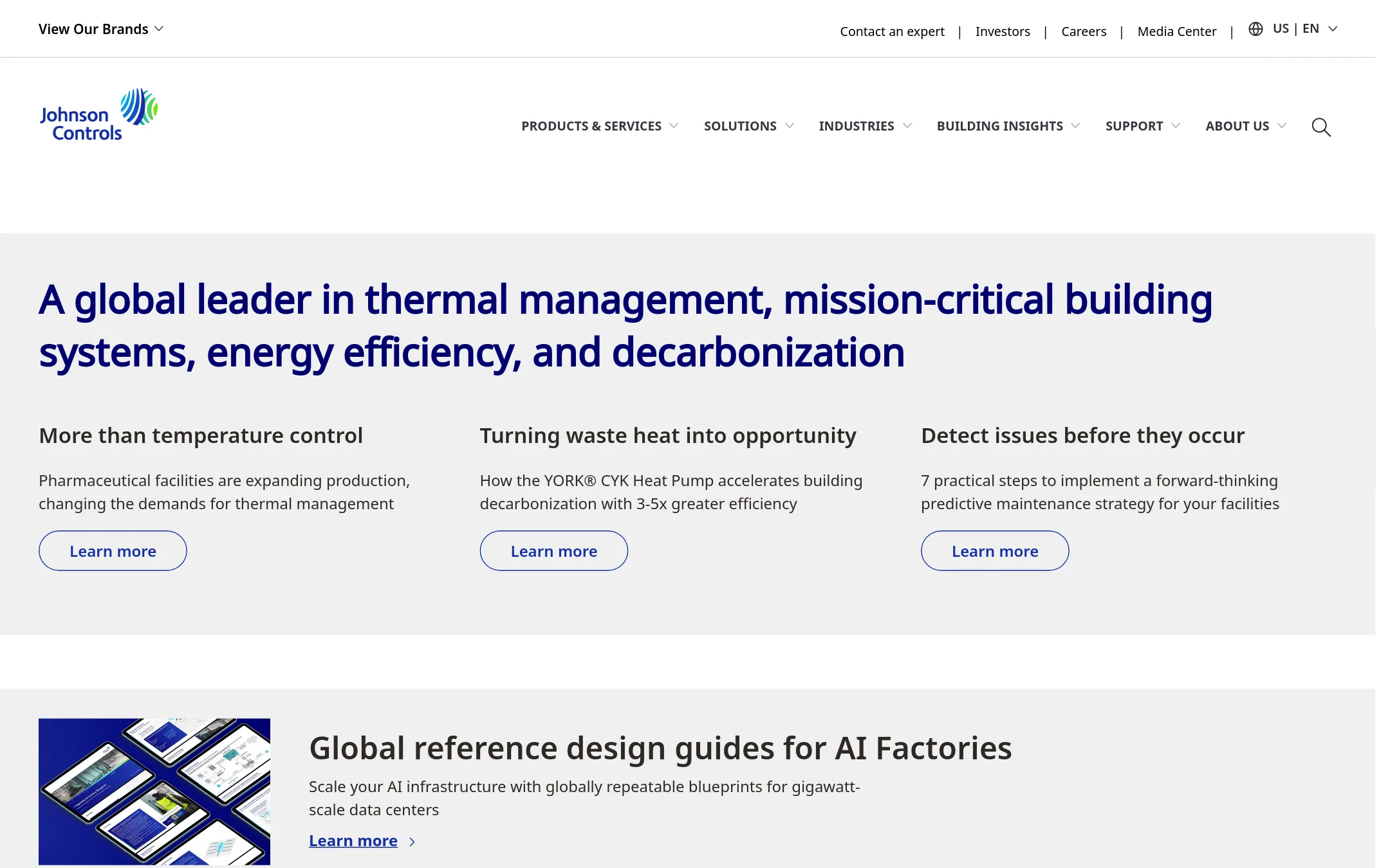 Johnson Controls Metasys homepage