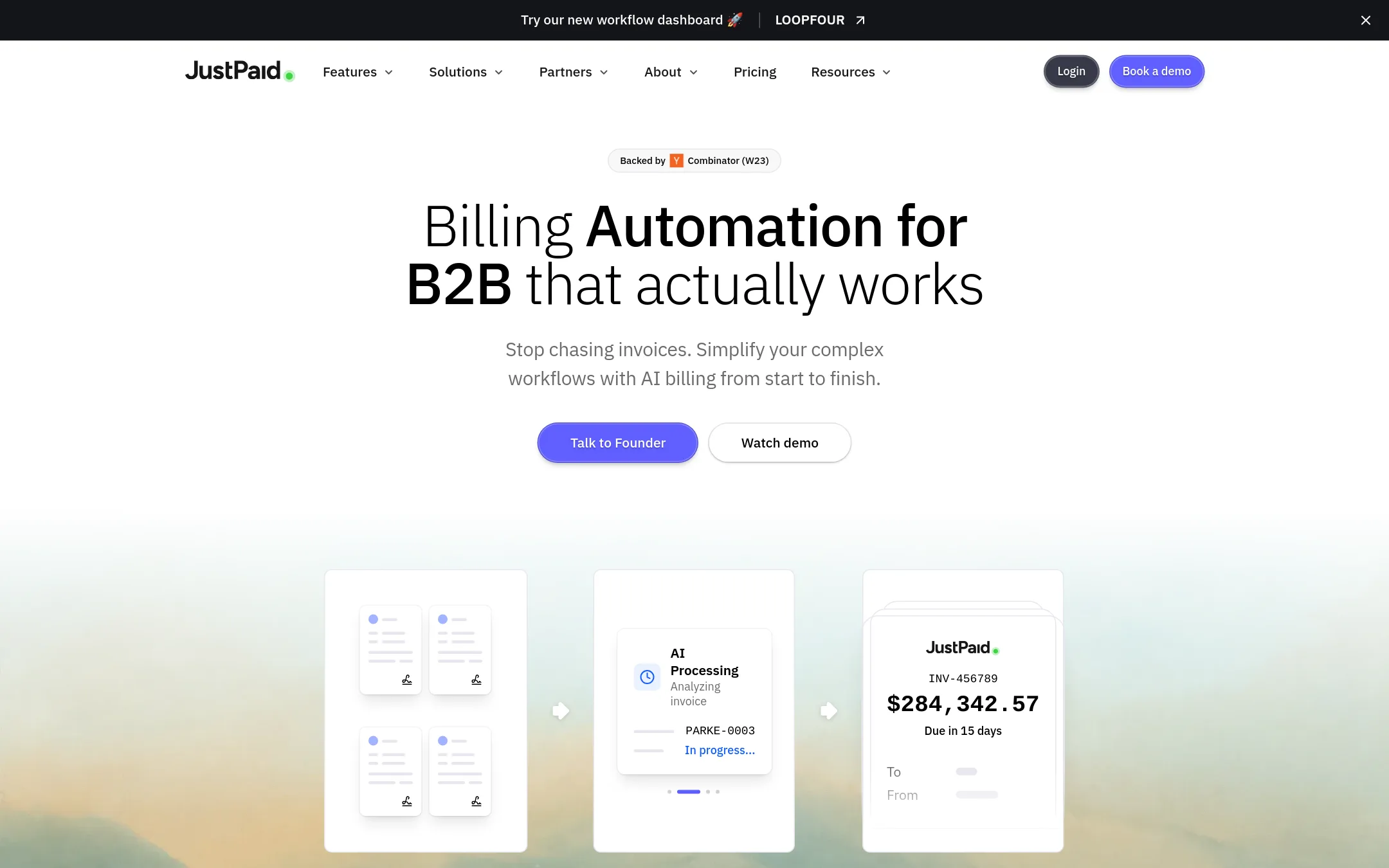 JustPaid homepage