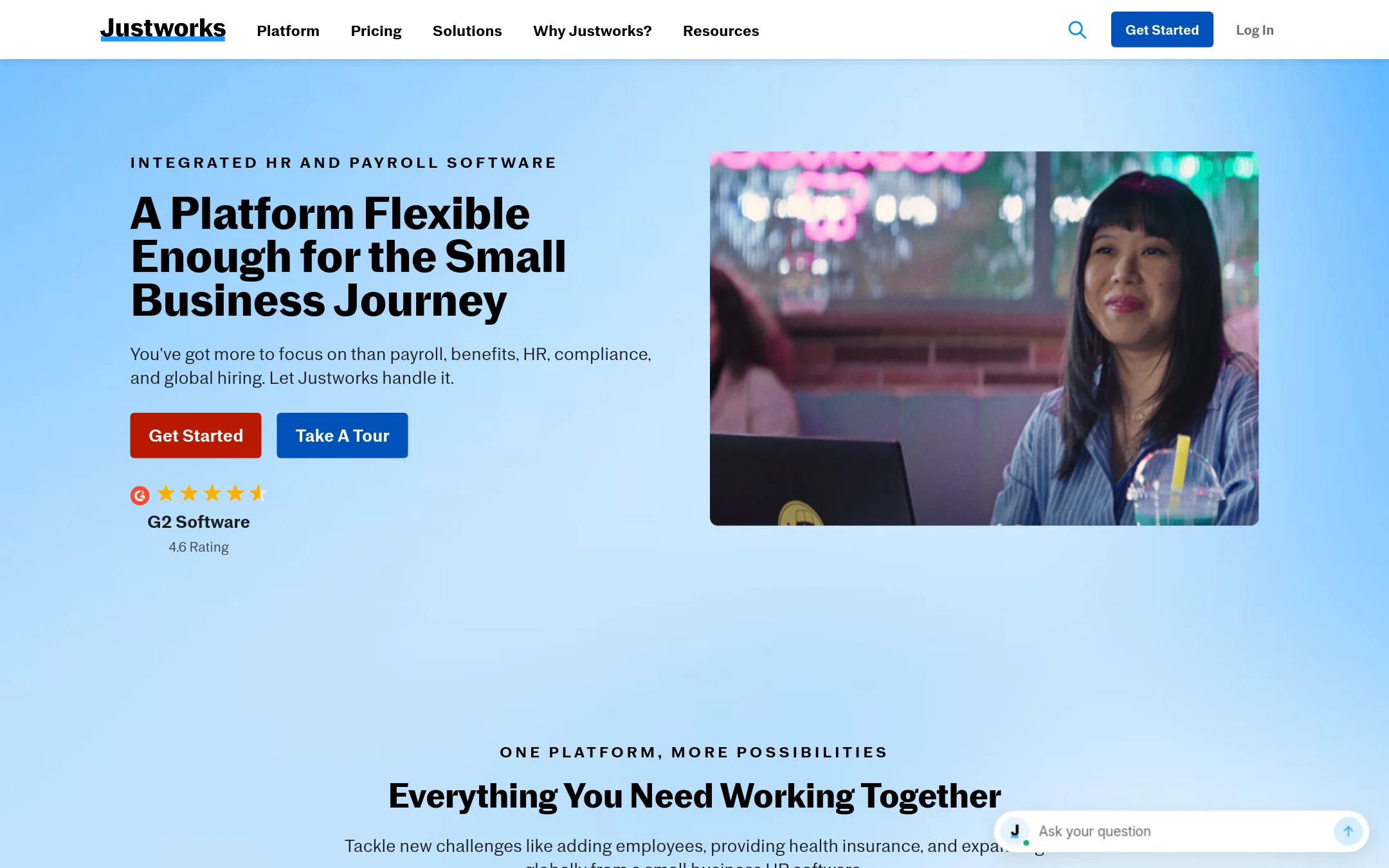 Justworks homepage