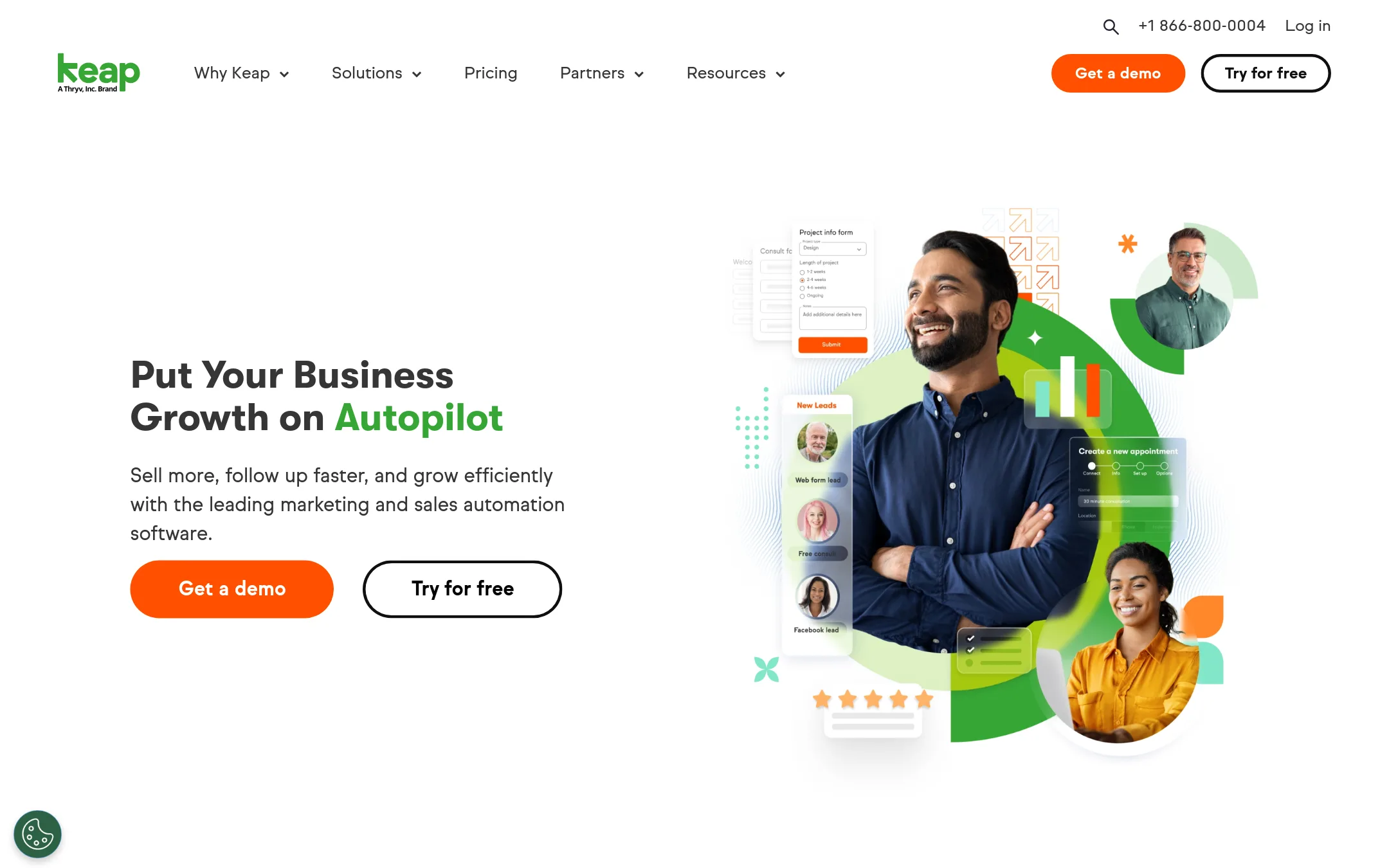 Keap homepage