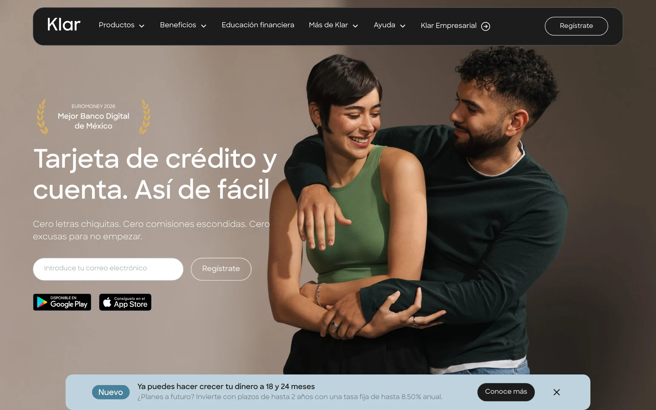 Klar homepage