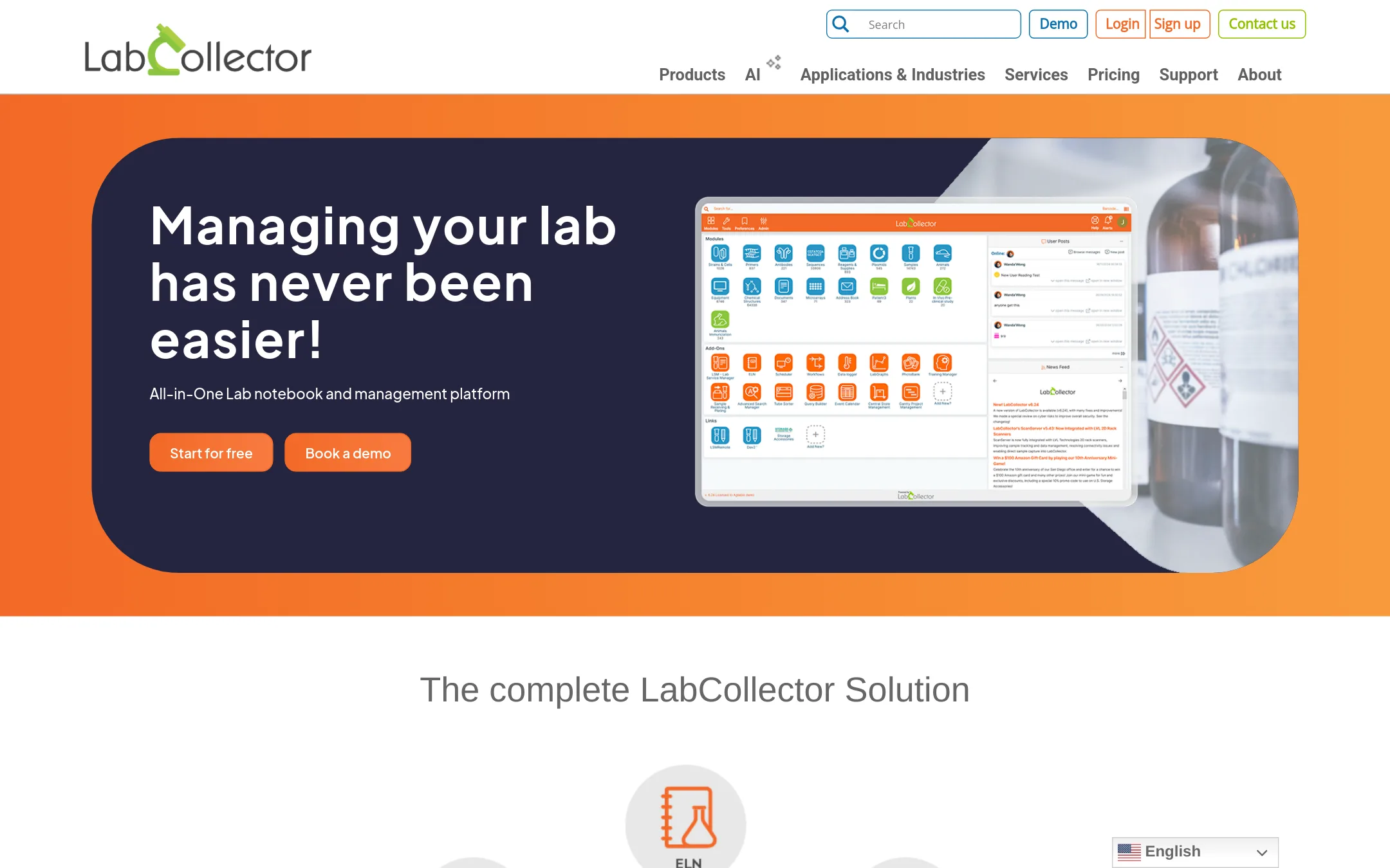 LabCollector homepage