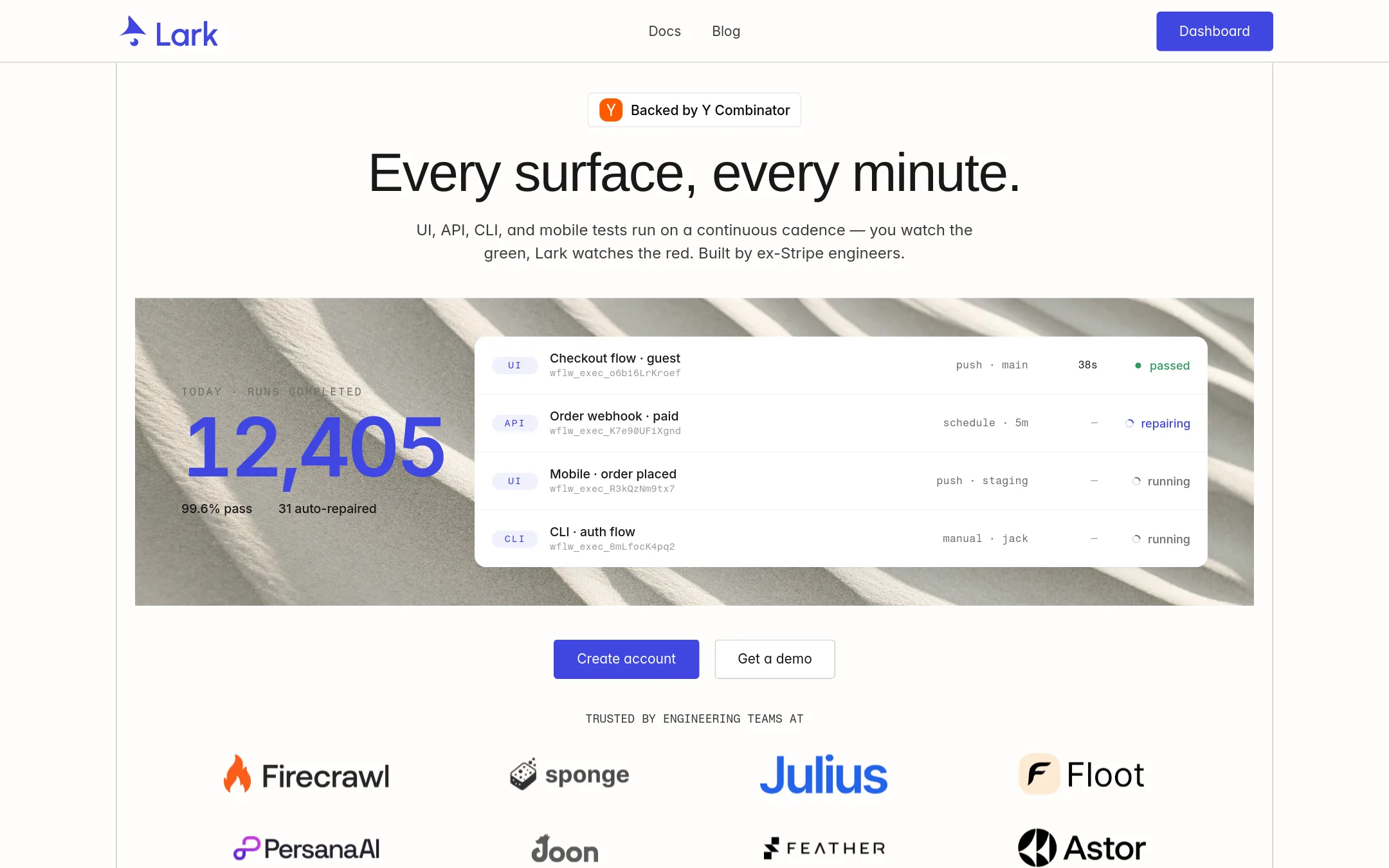 Lark homepage
