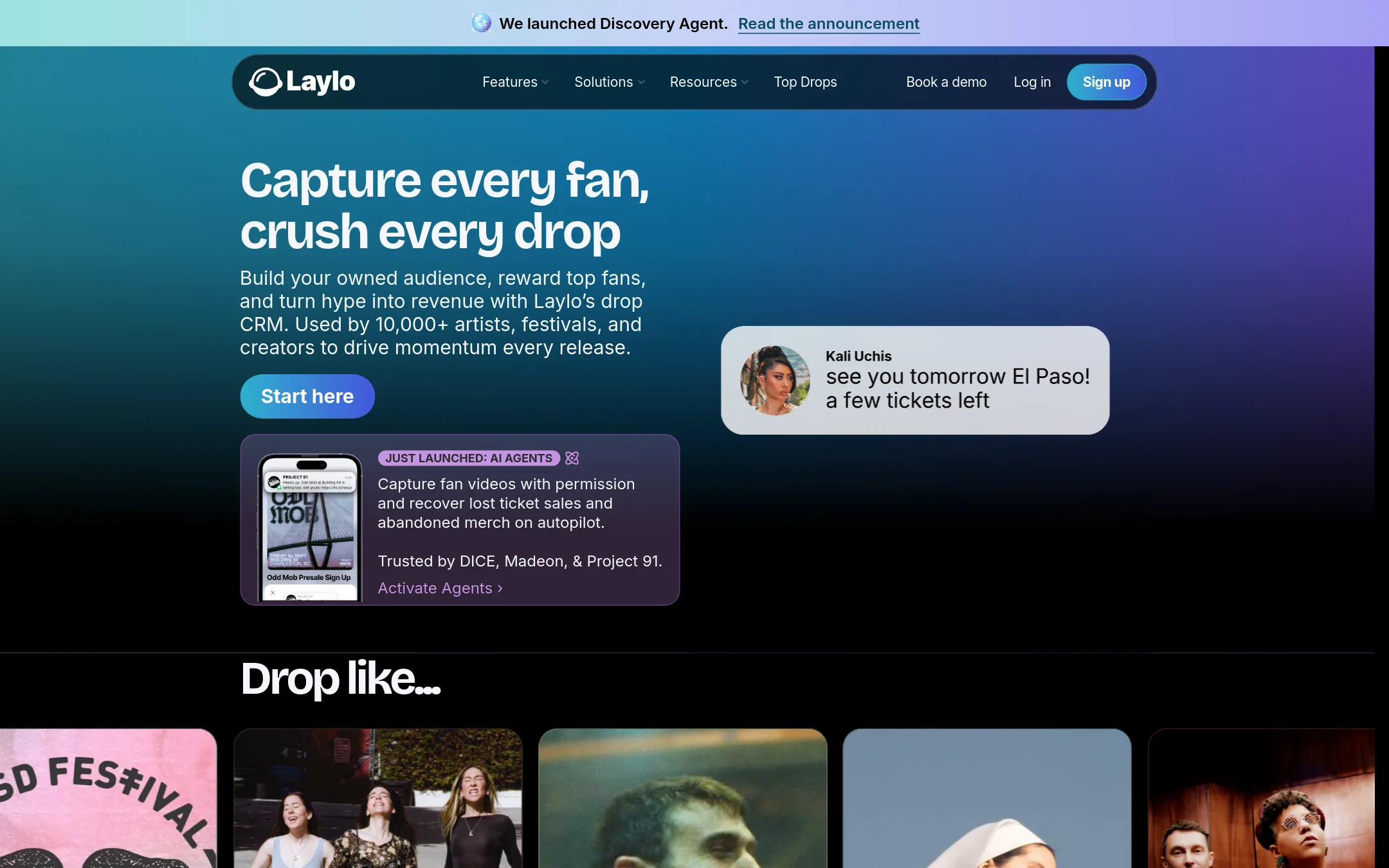 Laylo homepage