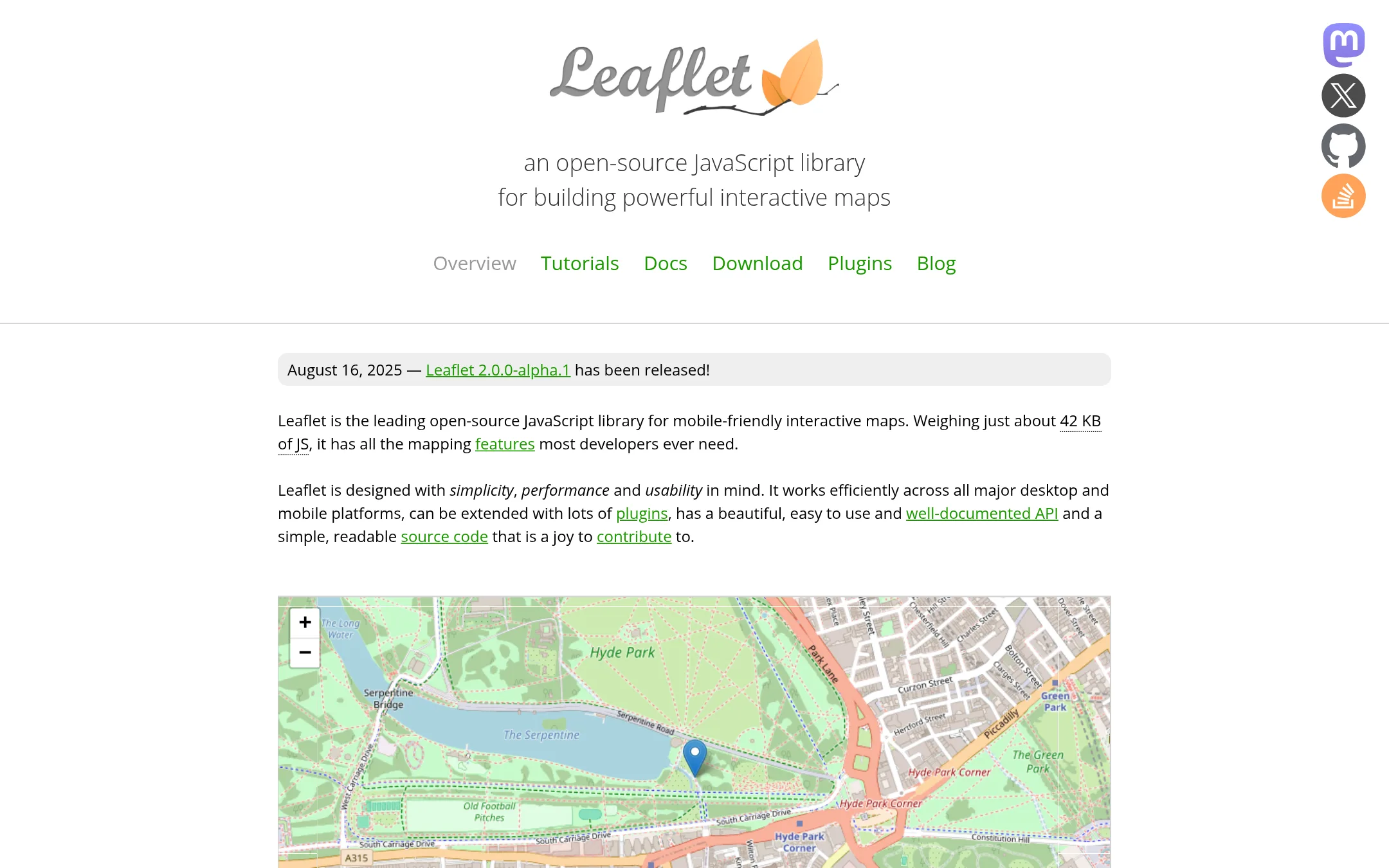Leaflet homepage