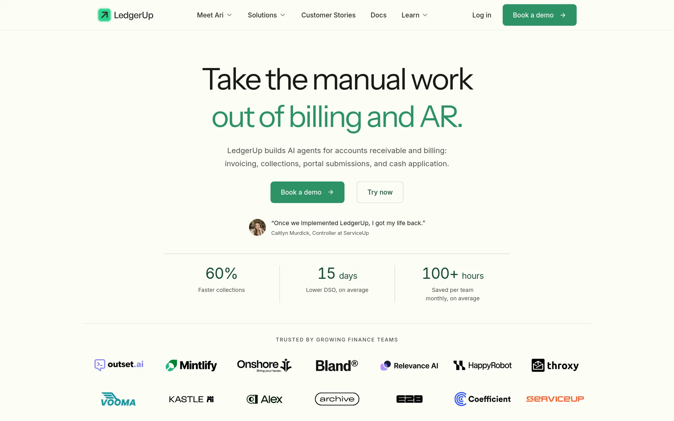 LedgerUp homepage