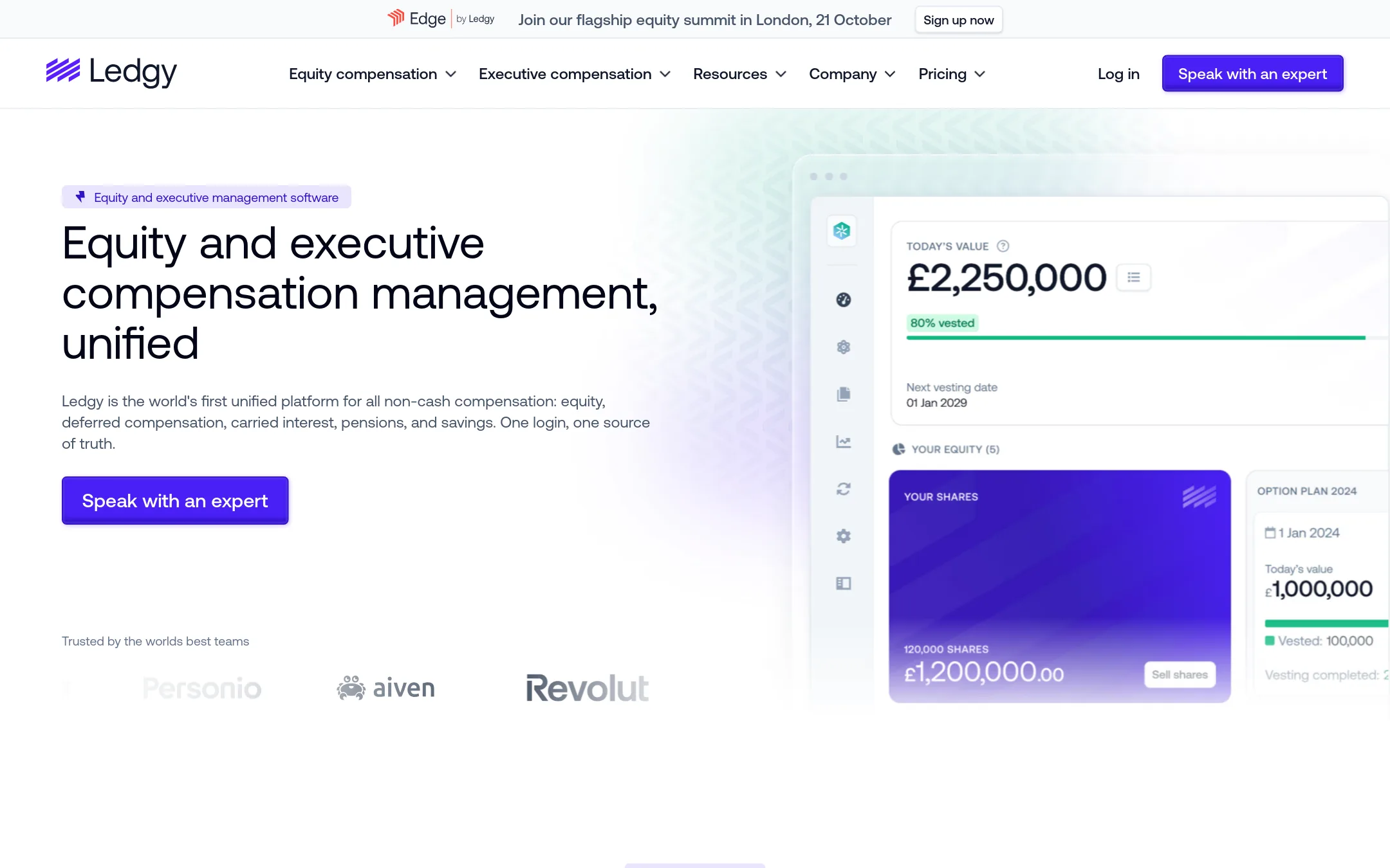 Ledgy homepage