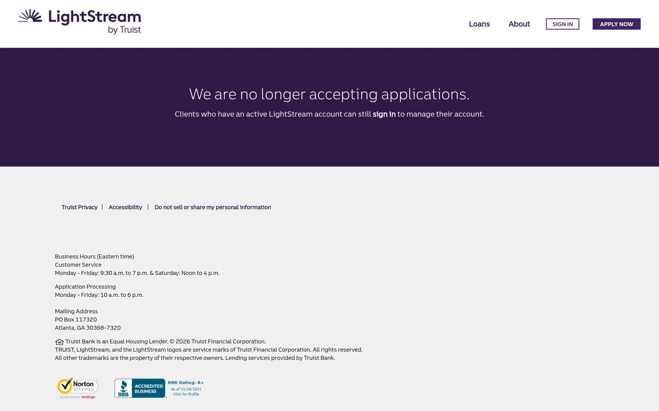 LightStream homepage