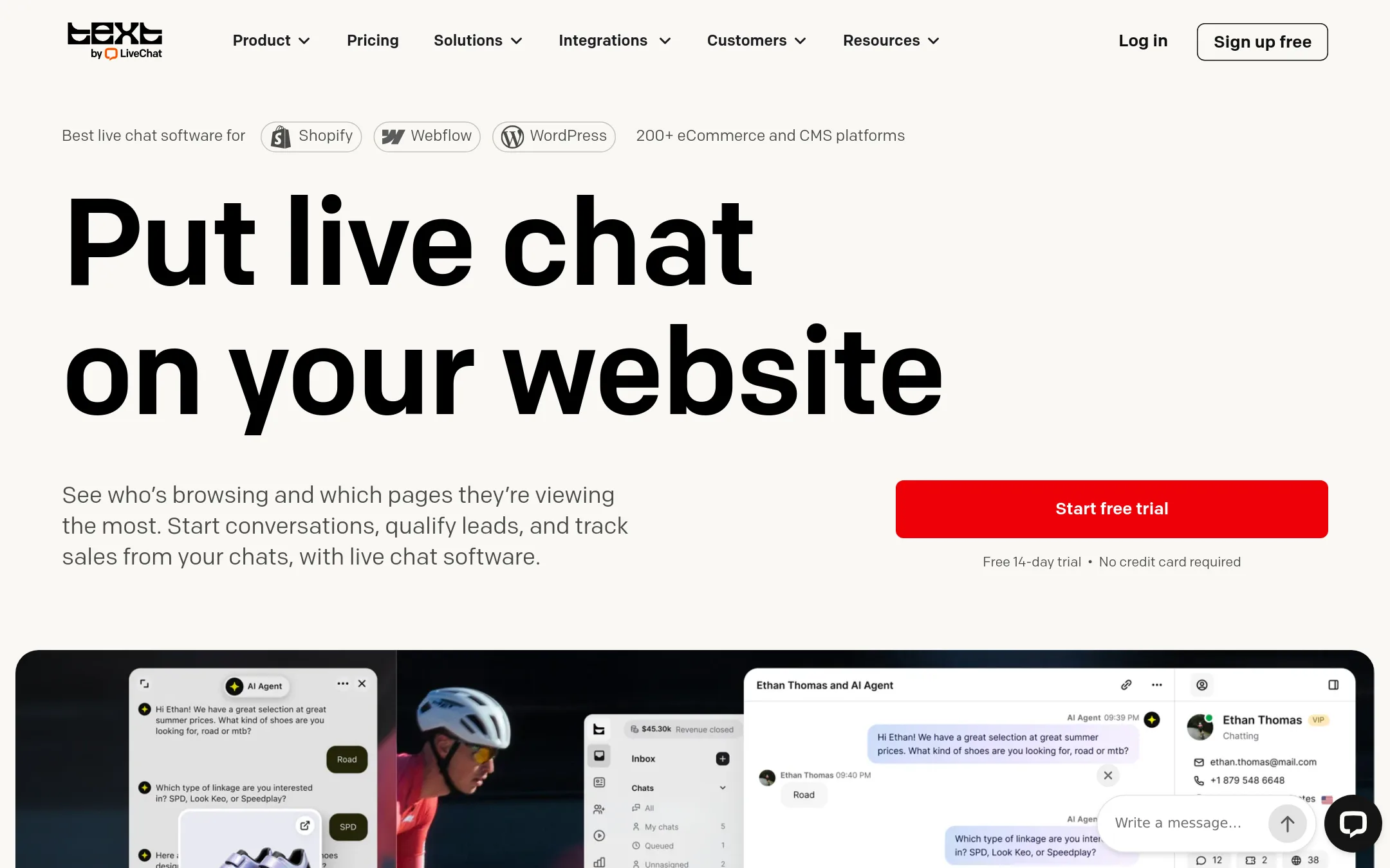 LiveChat homepage