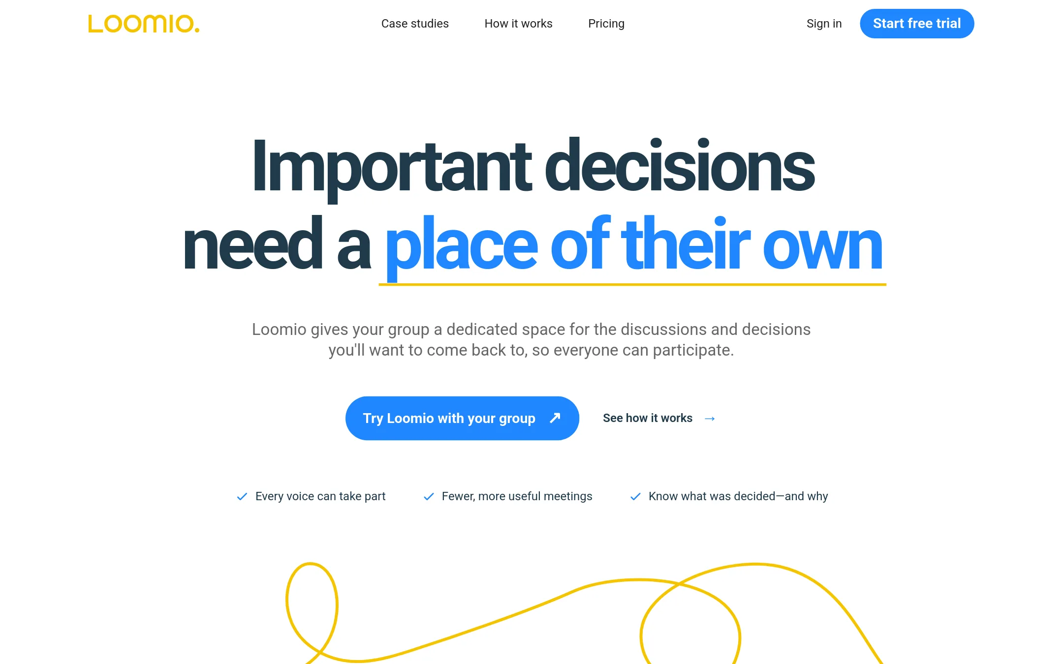 Loomio homepage