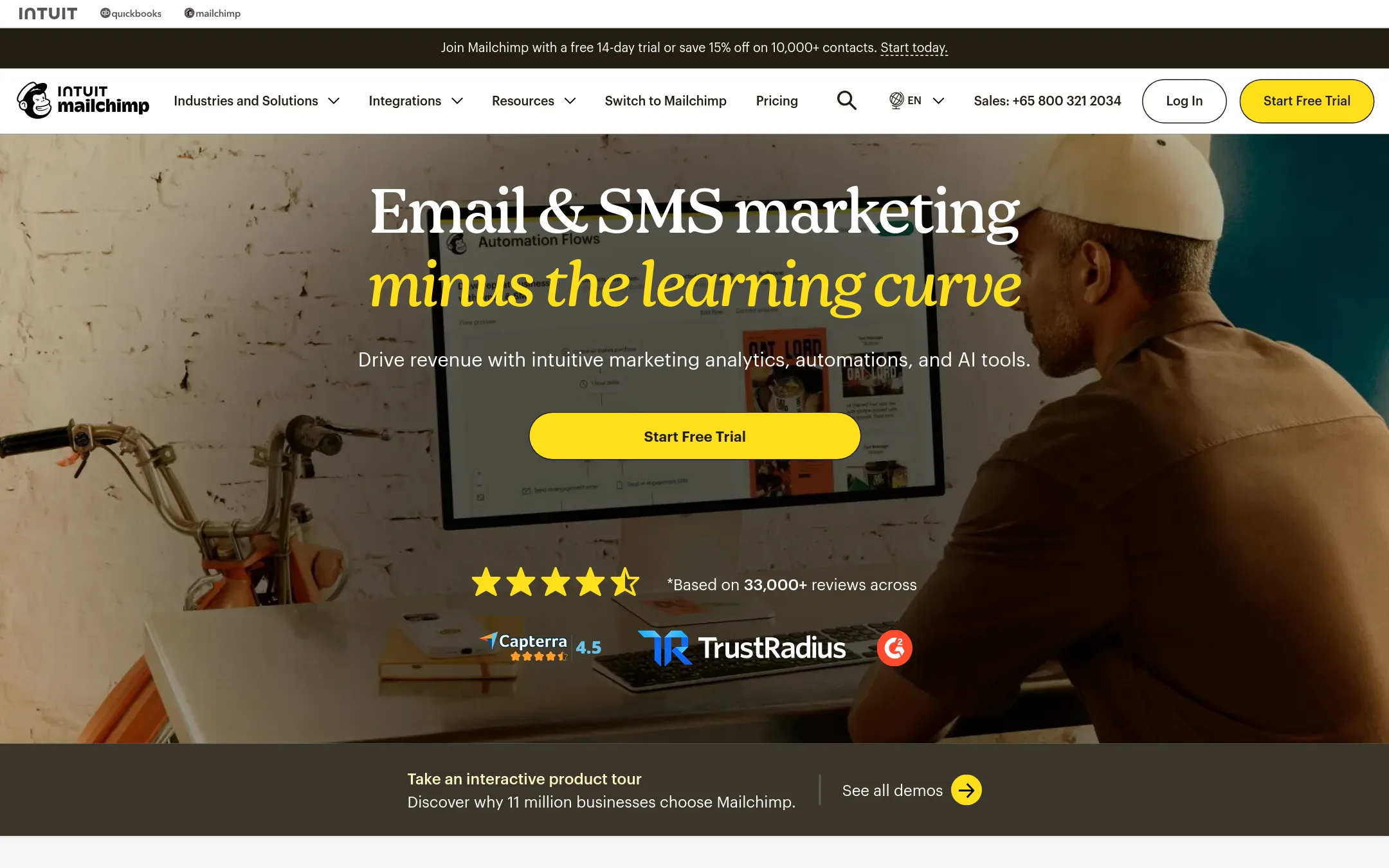 Mailchimp homepage