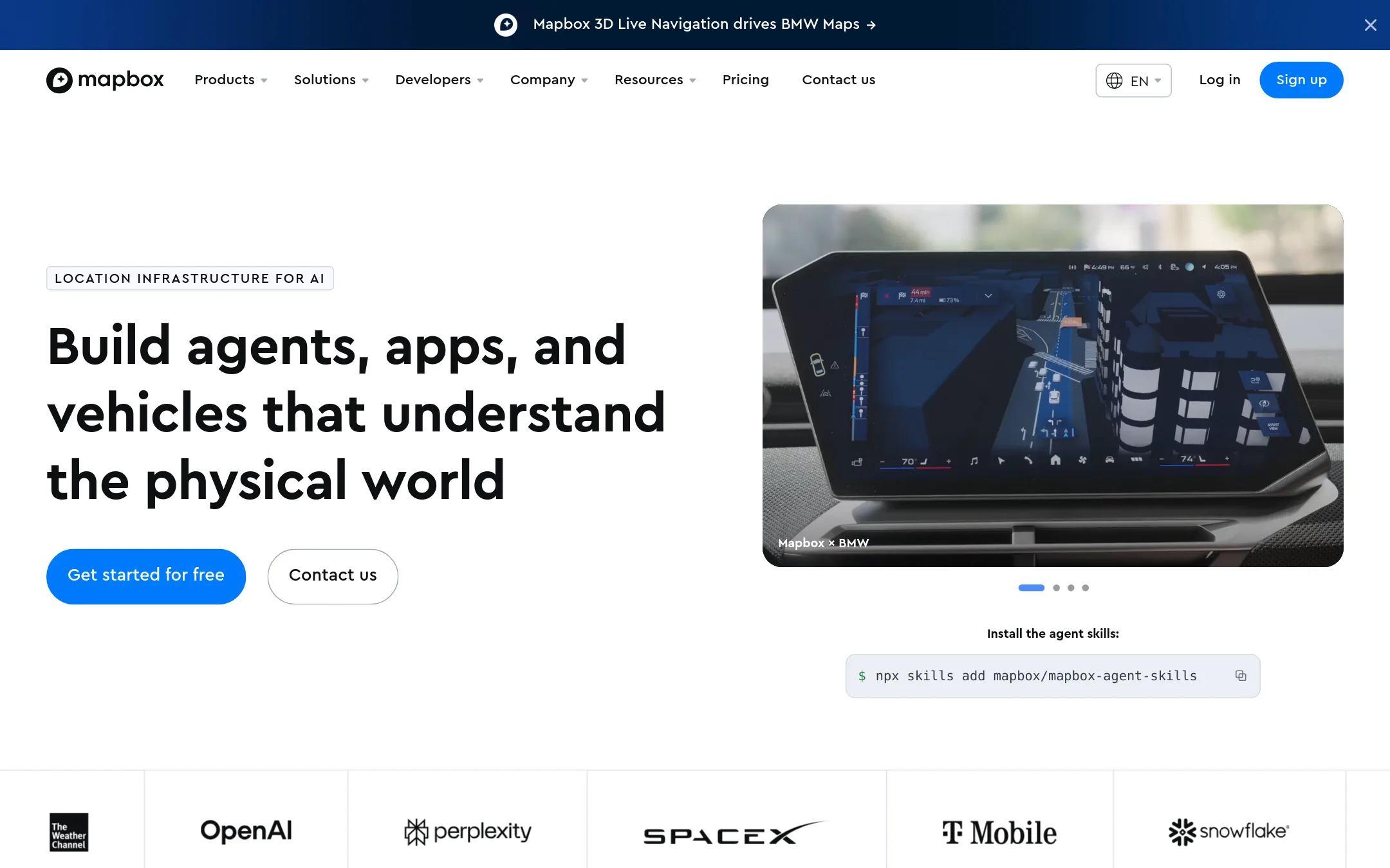 Mapbox homepage