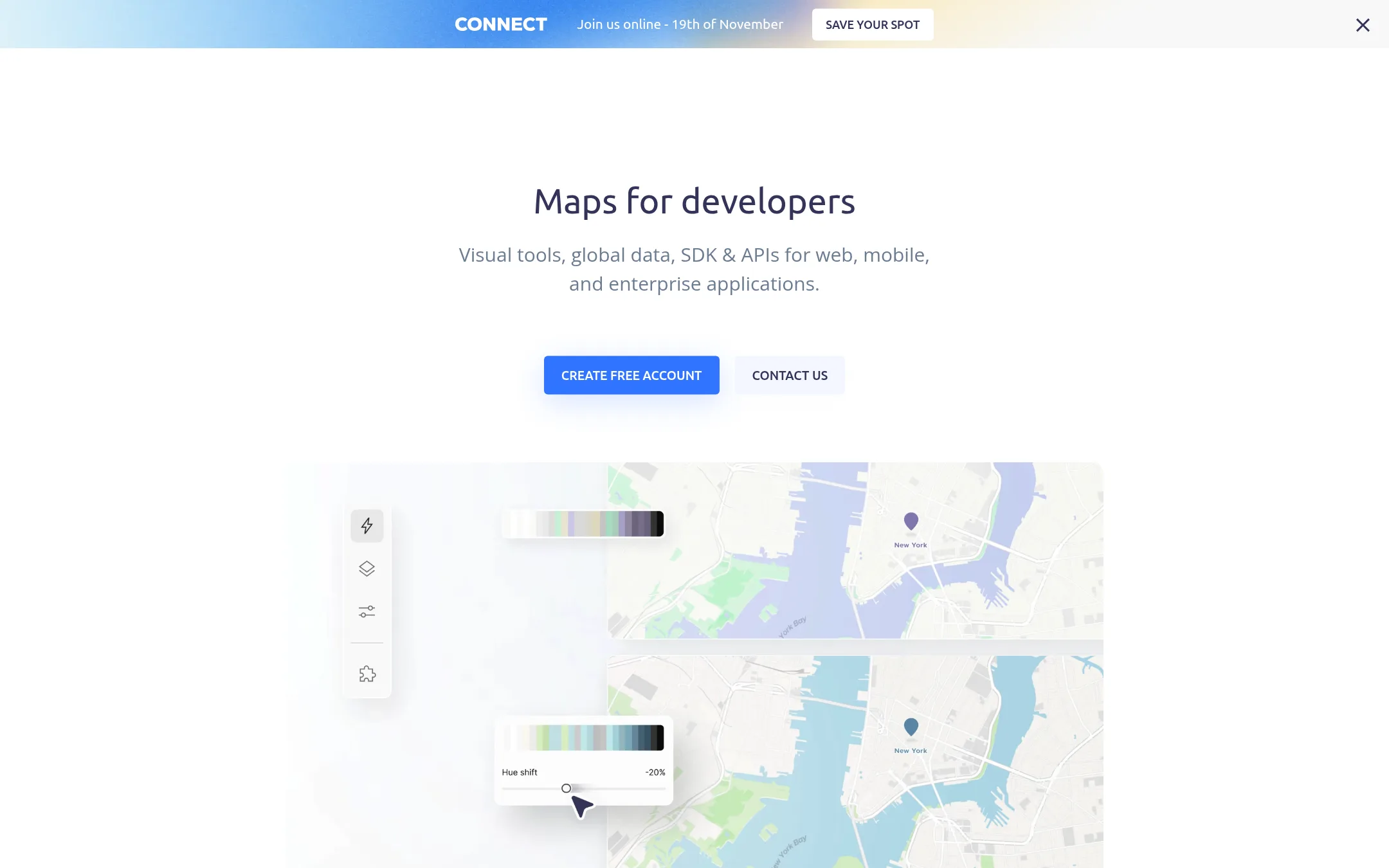 MapTiler homepage